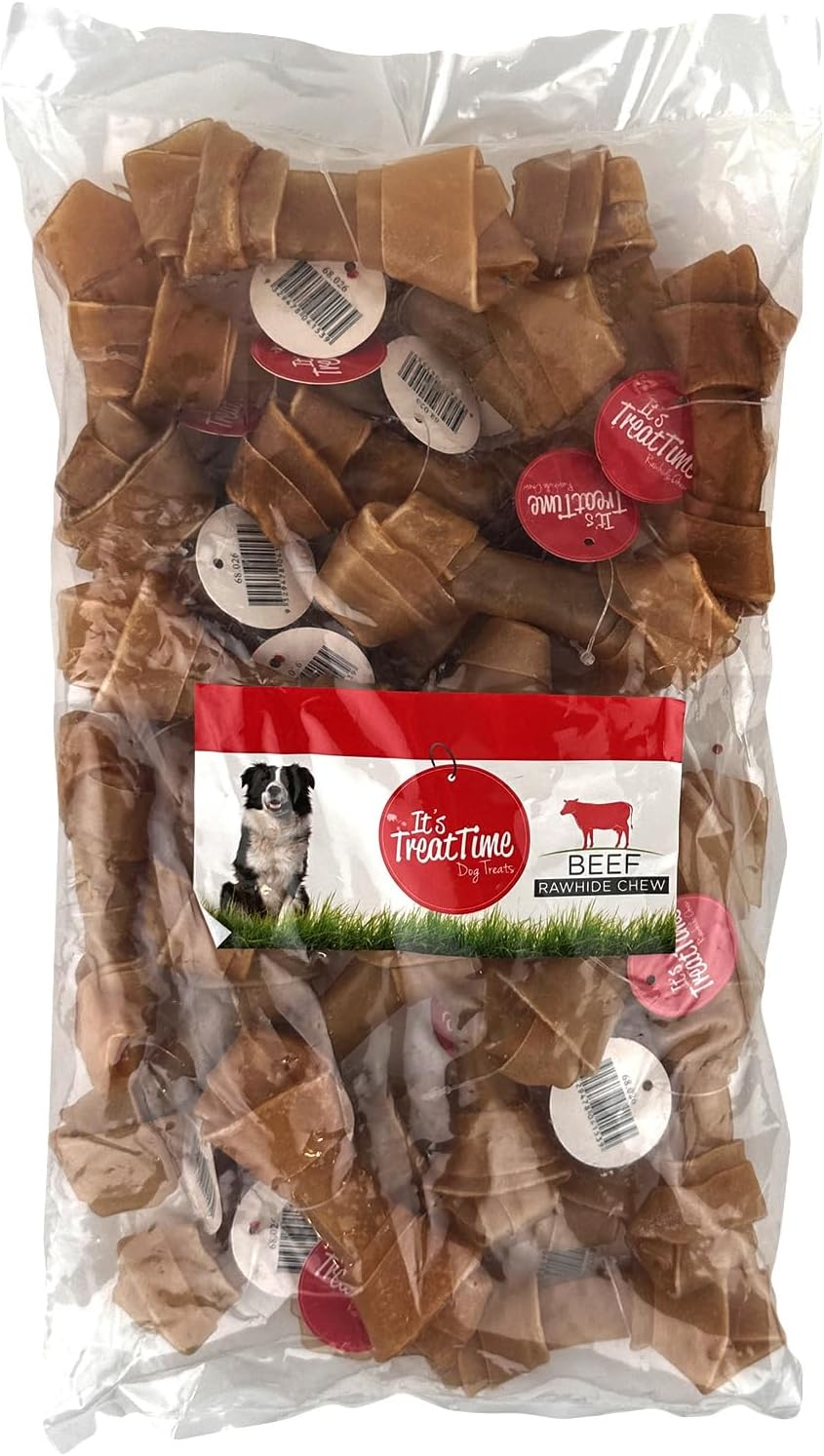 It'S Treat Time Dog Rawhide Bone Knot Natural 11Cm (25 Pack) - Long-Lasting Dog Treats, Dental Chews for Dogs, Teeth Cleaning, Tartar Control, Oral Health image number 2