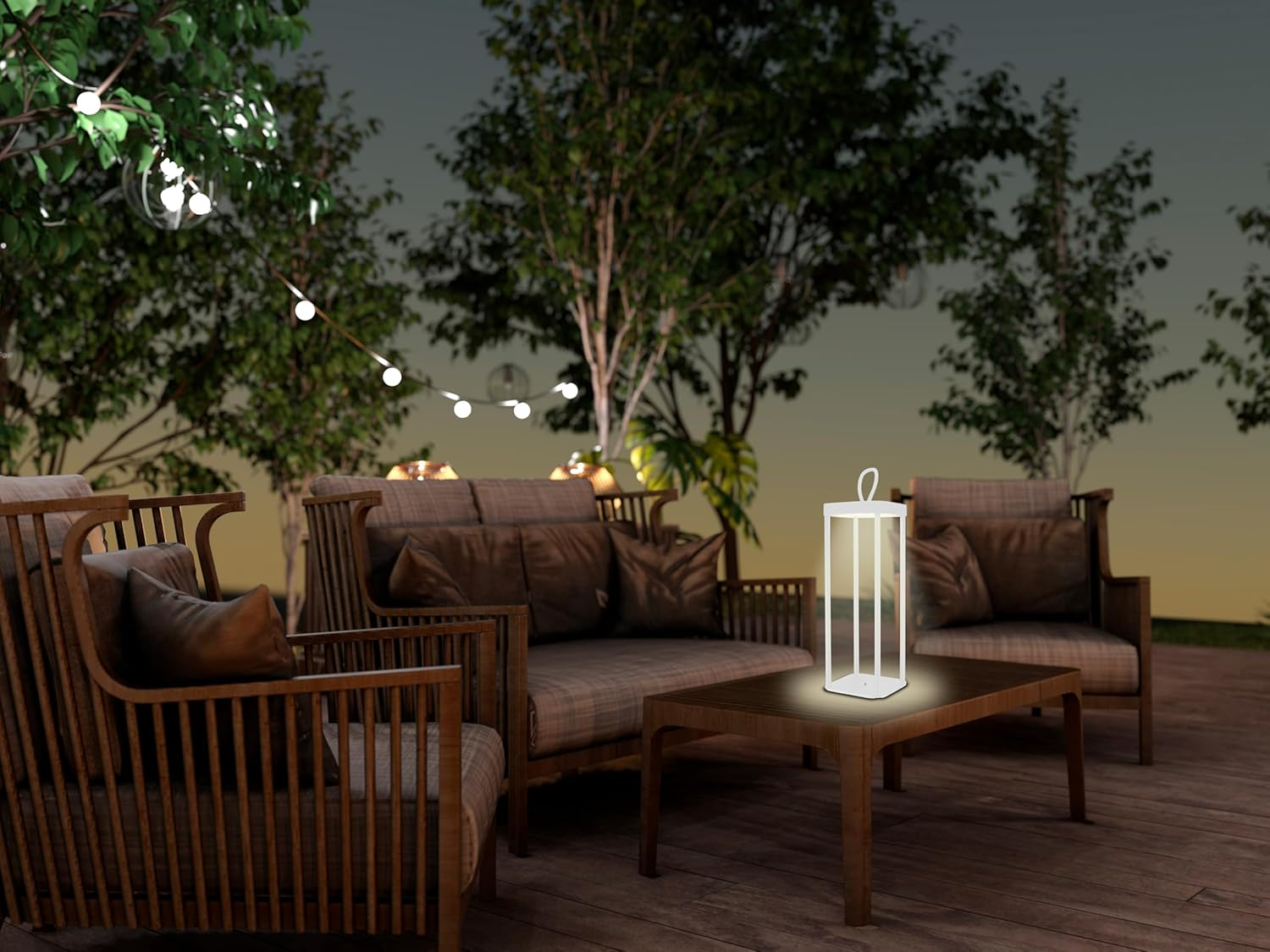 BEPER P207ILI101 Rechargeable LED Lantern for Outdoor and Indoor Use, 25 Warm Light Leds, Adjustable Intensity, IP44, USB Type-C Included, Battery Life up to 12 Hours - Black image number 5