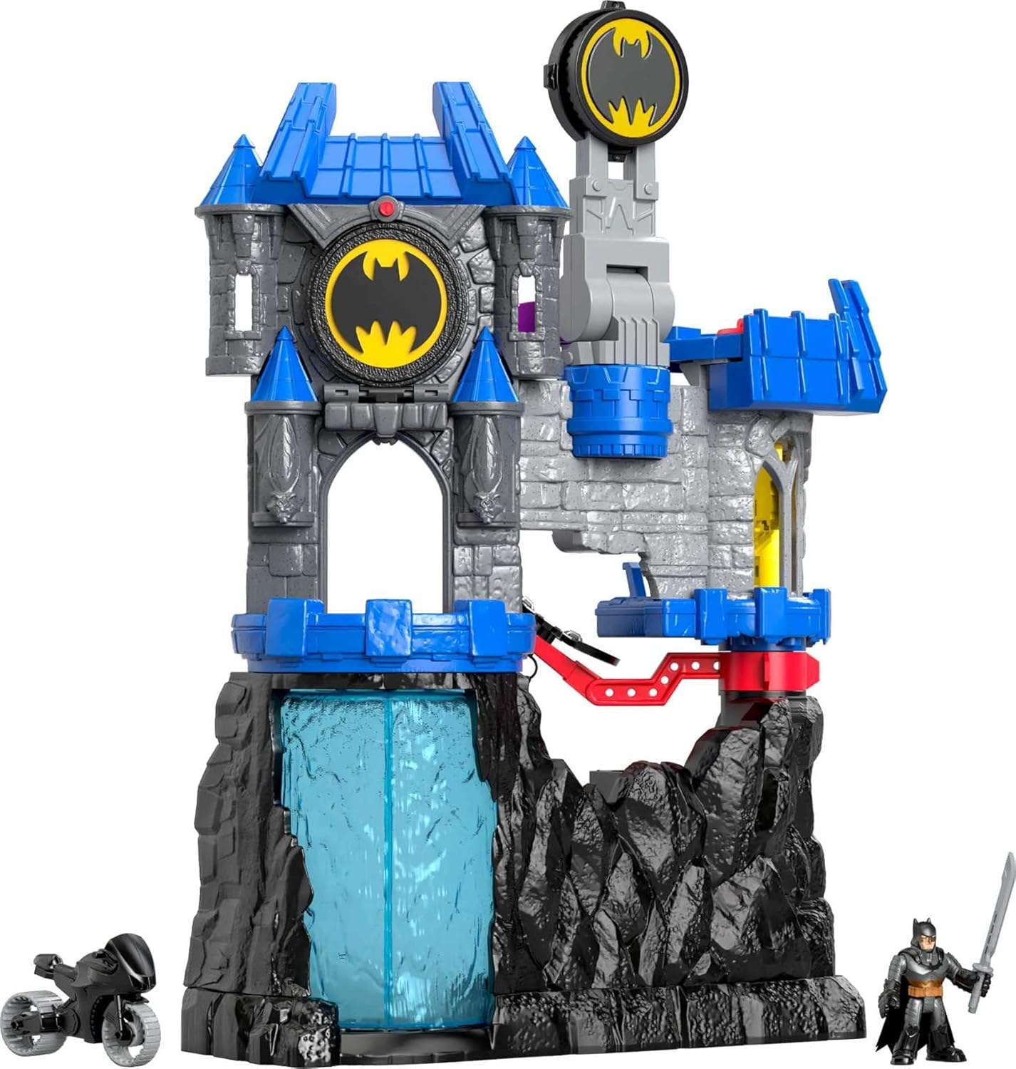 Fisher-Price Imaginext DC Super Friends Batman Toy, Wayne Manor Batcave Playset with Figure & Batcyle for Pretend Play Kids Ages 3+ Years image number 3