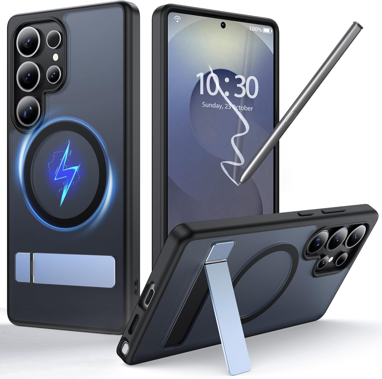 FNDMIL NO.1 Magnetic for Samsung Galaxy Z Flip 7 Case Compatible with Magsafe [Military Grade Drop Tested][Translucent Matte][Anti-Fingerprint] Soft Silicone Bumper for Samsung Flip 7 Case Slim,Black