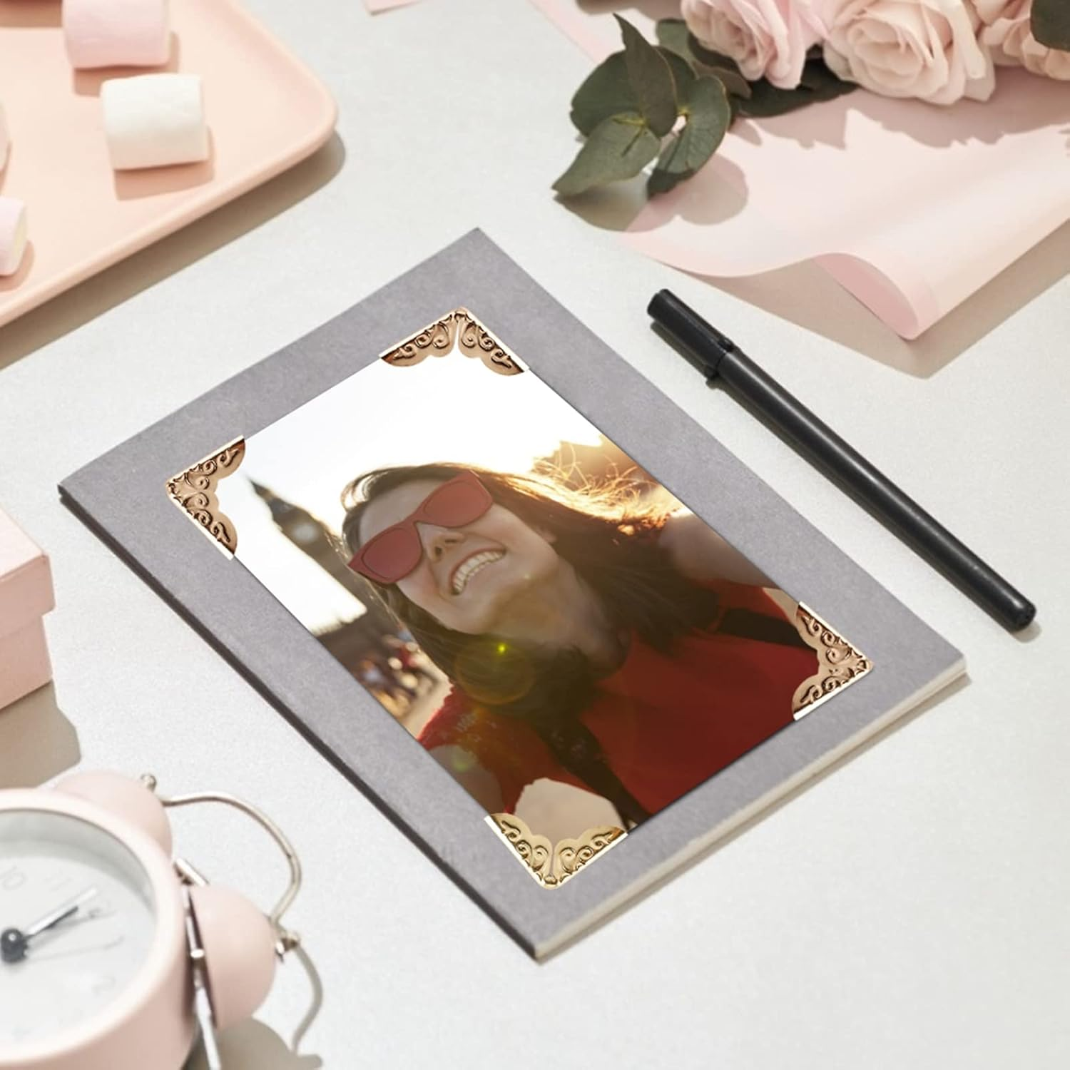 HEEPDD 100Pcs Retro Metal Book Corner Protectors, Gold image number 5