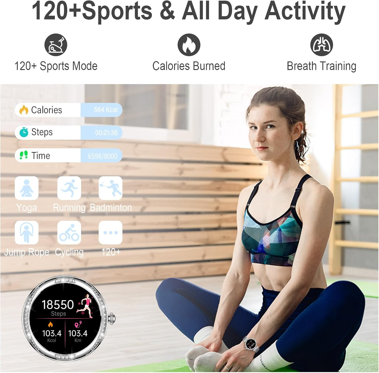 Smart Watch for Women Dial/Answer Call/2 Bands, 1.19" AMOLED HD Display, 100+ Sports Mode Fitness Tracker with Heart Rate/Sleep Monitor, IP68 Smartwatch Womens, Ios Android Ladies Smart Watches image number 1