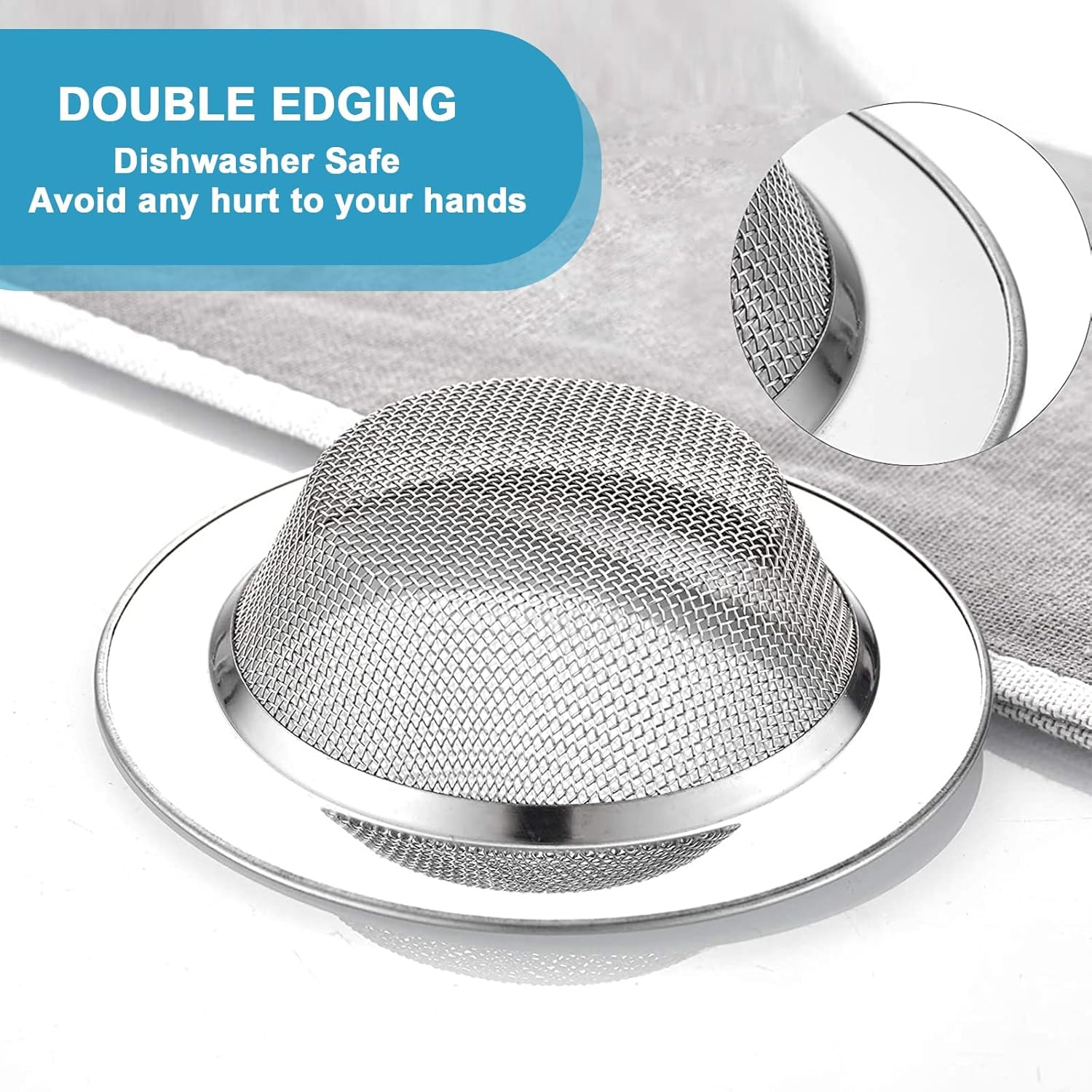 Drainage Filter, 75Mm Stainless Steel Sink Filter, 2 Pcs Fine Mesh Sink Strainer for Kitchen Bathrooms image number 2