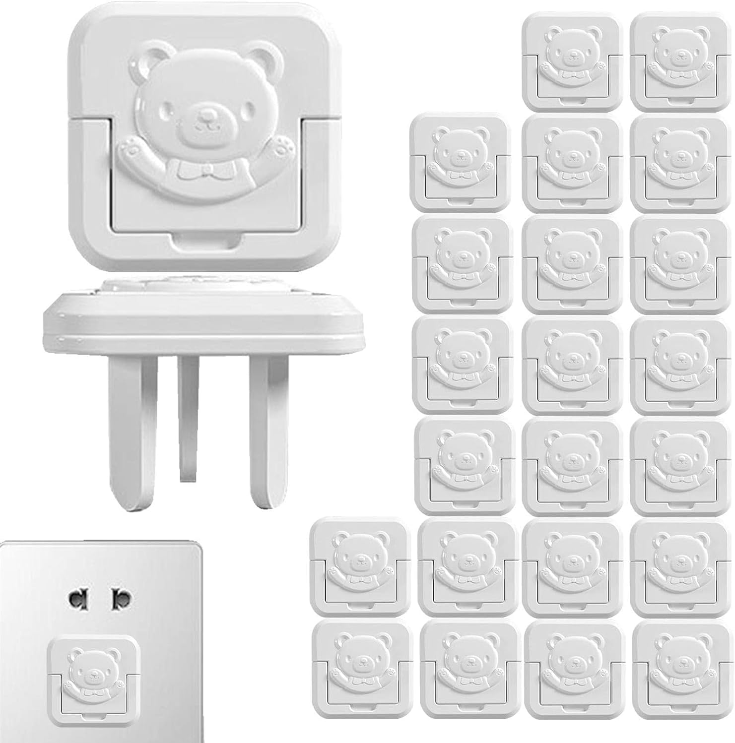 [UPGRADE 2.0] Outlet Covers Baby Proofing with Hidden Handle (24 Packs),Outlet Plug Covers 3-Prong for Baby Safety,Socket Cover Protector Cap to Prevent Your Child from Power Shock Hazard,Aus Standard