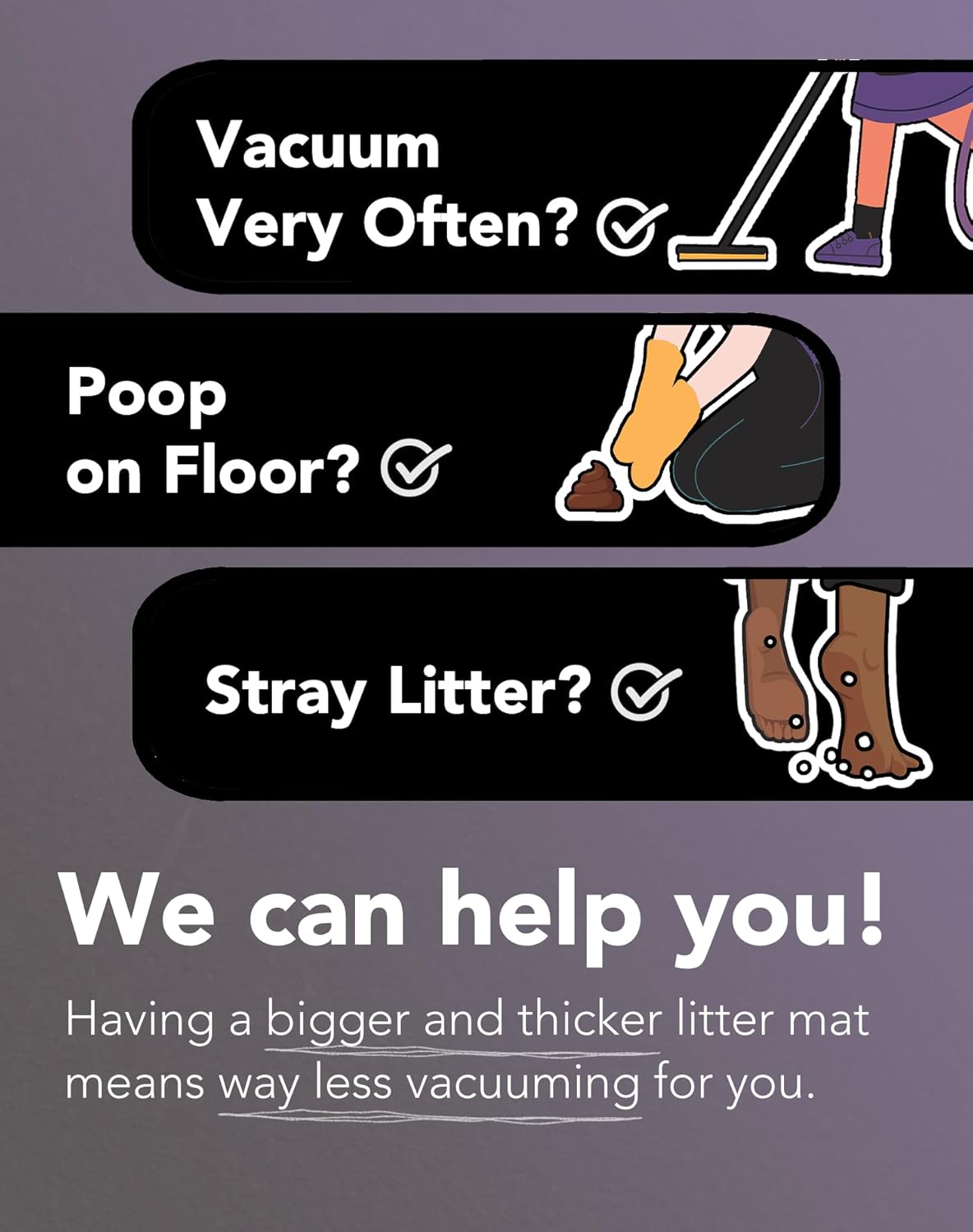 Lukamoo&reg; Cute Cat Litter Mat (24&rsquo;'X&rsquo;16&rsquo;&rsquo;), Large, for Kitty Litter & Cute Cat Litter Box, Cat Accessories for Indoor Cats image number 1