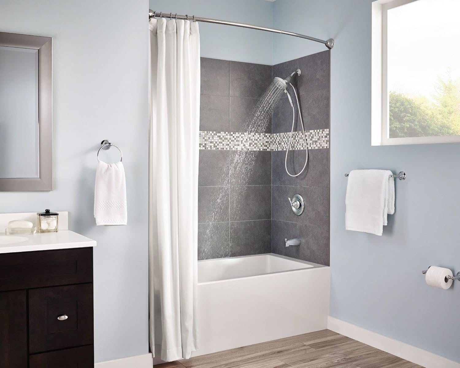 Moen DN6886CH Sage Inspirations Towel Ring, Chrome - Chrome image number 3