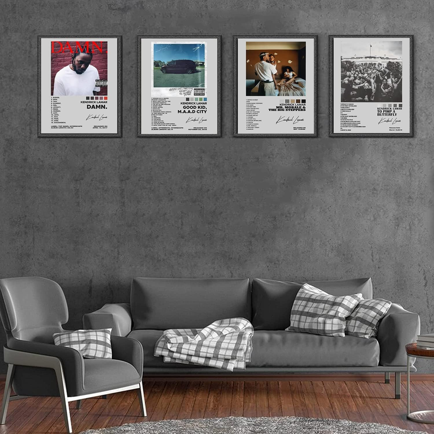 ZIENVE Kendrick Lamar Album Cover Posters, Set of 4 Print Music Canvas Wall Art Album Cover Signed Limited Posters Aesthetic Room Decor, 20 X 25Cm Unframed image number 5