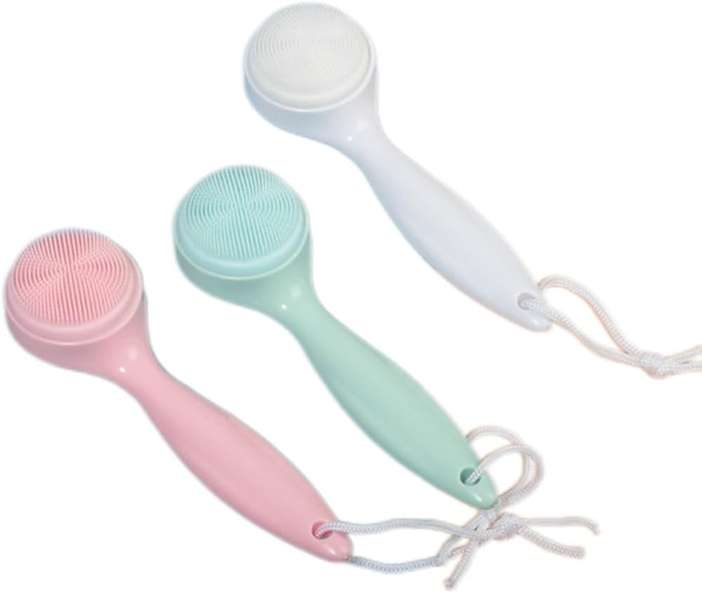 3 Pack Silicone Manual Facial Cleansing Brush Skin Friendly Face Scrubber Exfoliator Soft Bristles Waterproof Makeup Skincare Removal Applicator for Blackheads Cleansing Brush (Style1, One Size) image number 5