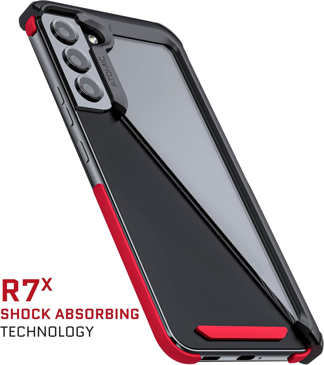 Ghostek ATOMIC Slim S22+ plus Case with Crystal Clear Back and Aluminum Metal Bumper Heavy Duty Protection Wireless Charging Compatible Designed for 2022 Samsung Galaxy S22+ plus 5G (6.6 Inch) (Black) image number 3