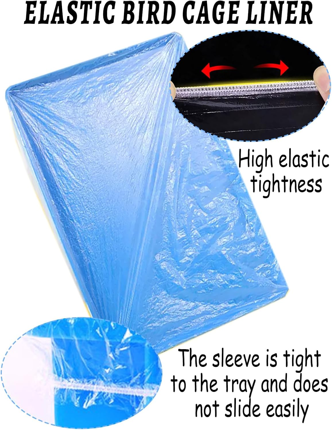 Niwaes Disposable Bird Cage Liners Clear Plastic Parakeet Cage Liner Bag - 50 Pcs Parrot Cage Tray Liners Universal Film Bird Cage Accessories for Finches Canaries Cockatiels Birdcage