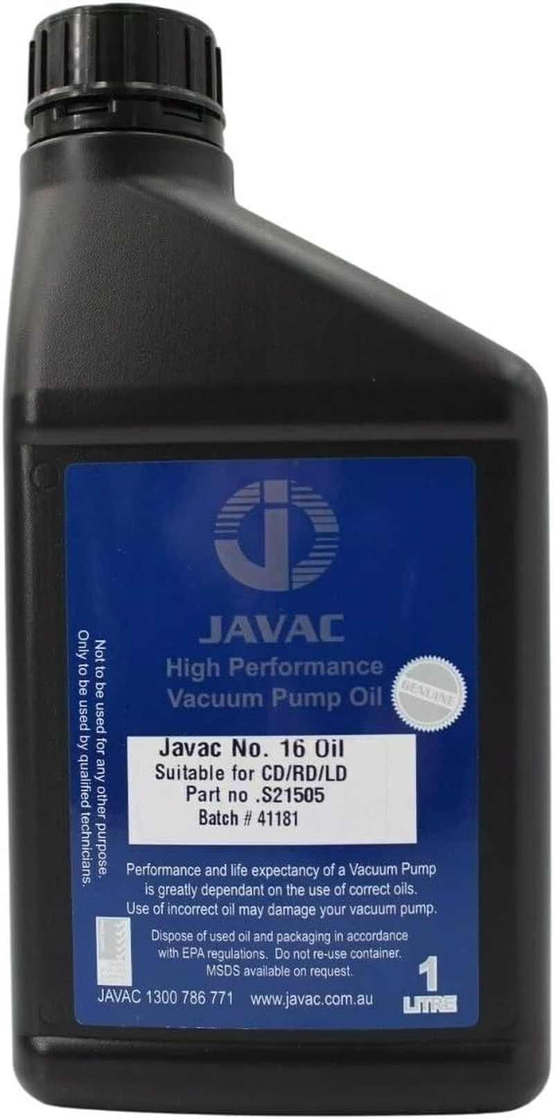 High Performance Vacuum Pump No. 16 Oil 1 Litre