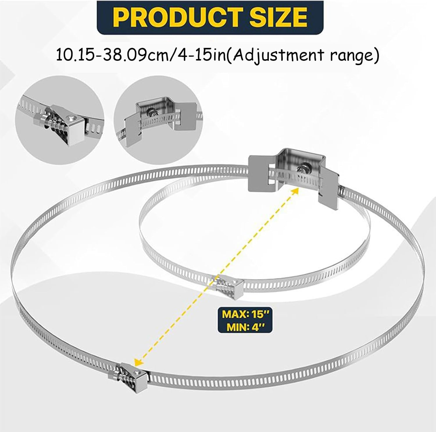 Security Camera Pole Mount - Security Cameras Mounting Rack - Adjustable Heavy-Duty Pole Brackets for Outdoor Indoor House TV Porch Satellite Railing Water Heater image number 3