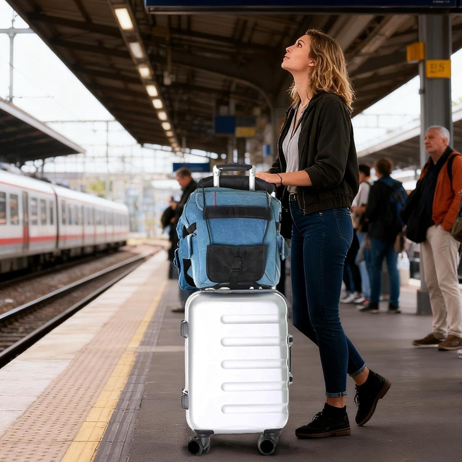 Luggage Connector Straps,Elastic Adjustable Luggage Wrap | Home Daily Supplies for Travel Duffle Outdoor Gear Seat Backpack Carry Tote Car Case Cruise Shoulder image number 6