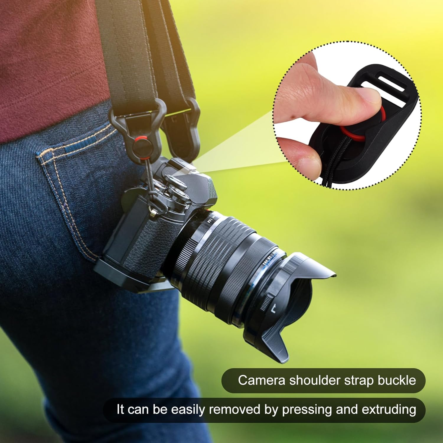 4 Pack Camera Strap Quick Release Buckles, Camera Neck Shoulder Strap Quick Release Loops Clips, Camera Strap Rapid Connectors, Universal Connection Buckle Adapter (Black) image number 5