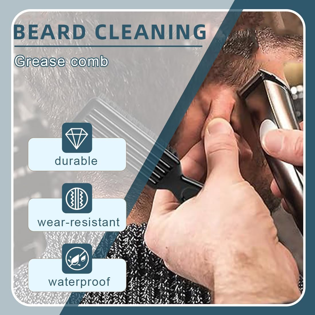 Pack of 2 Cleaning Brush, Blade Cleaning Brush, Nylon Brush, Nail Brush, Trimmer, Hairdressing Cleaning Brush, Hair Clippers Tool (Black and Silver)