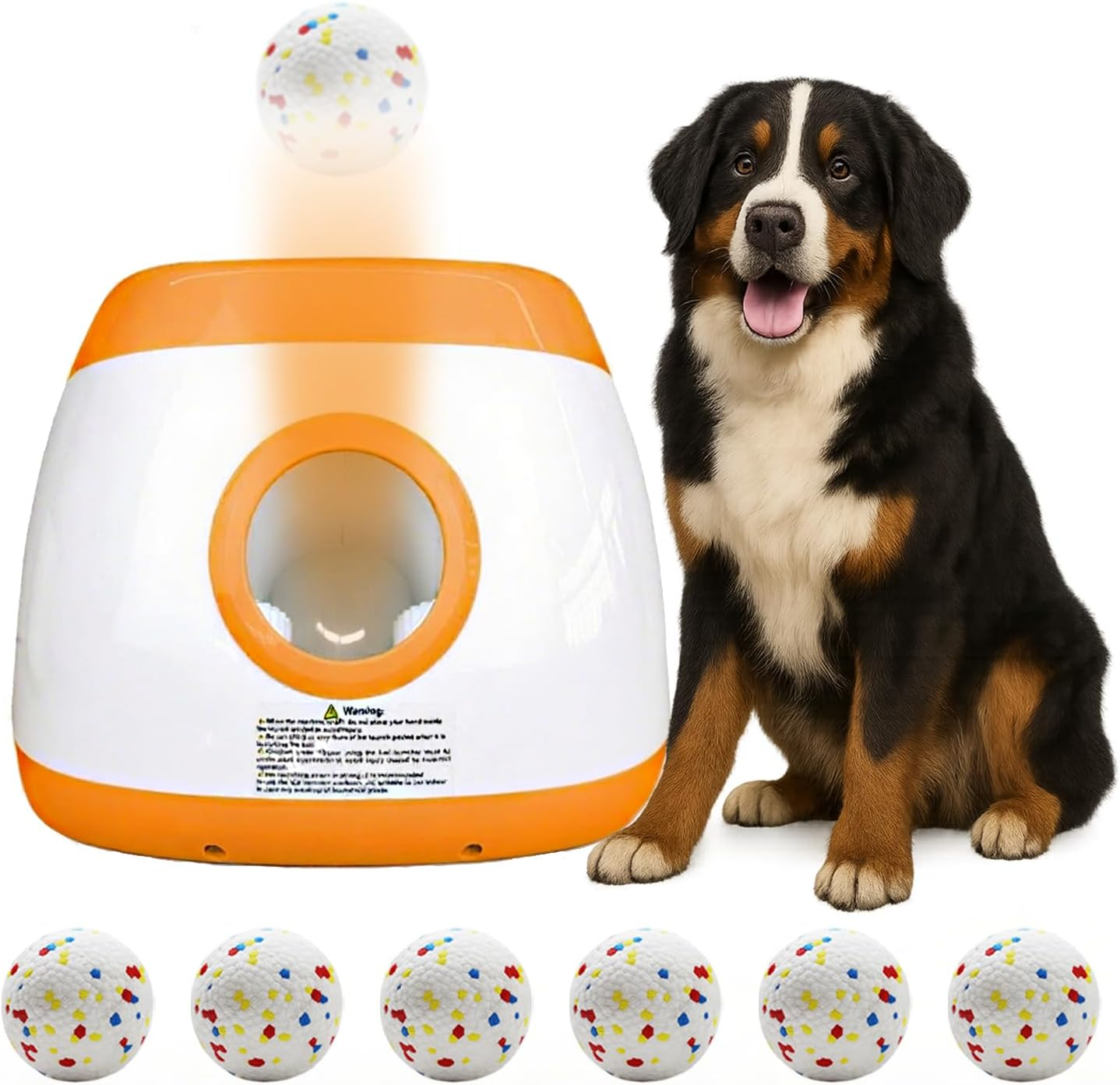 Large Automatic Dog Ball Launcher with 6 ETPU Balls (2.5"), Dog Ball Thrower for Medium & Large Dogs, 3 Adjustable Distance 26-78FT, Remote Control Interactive Ball Launcher for Outdoor image number 5