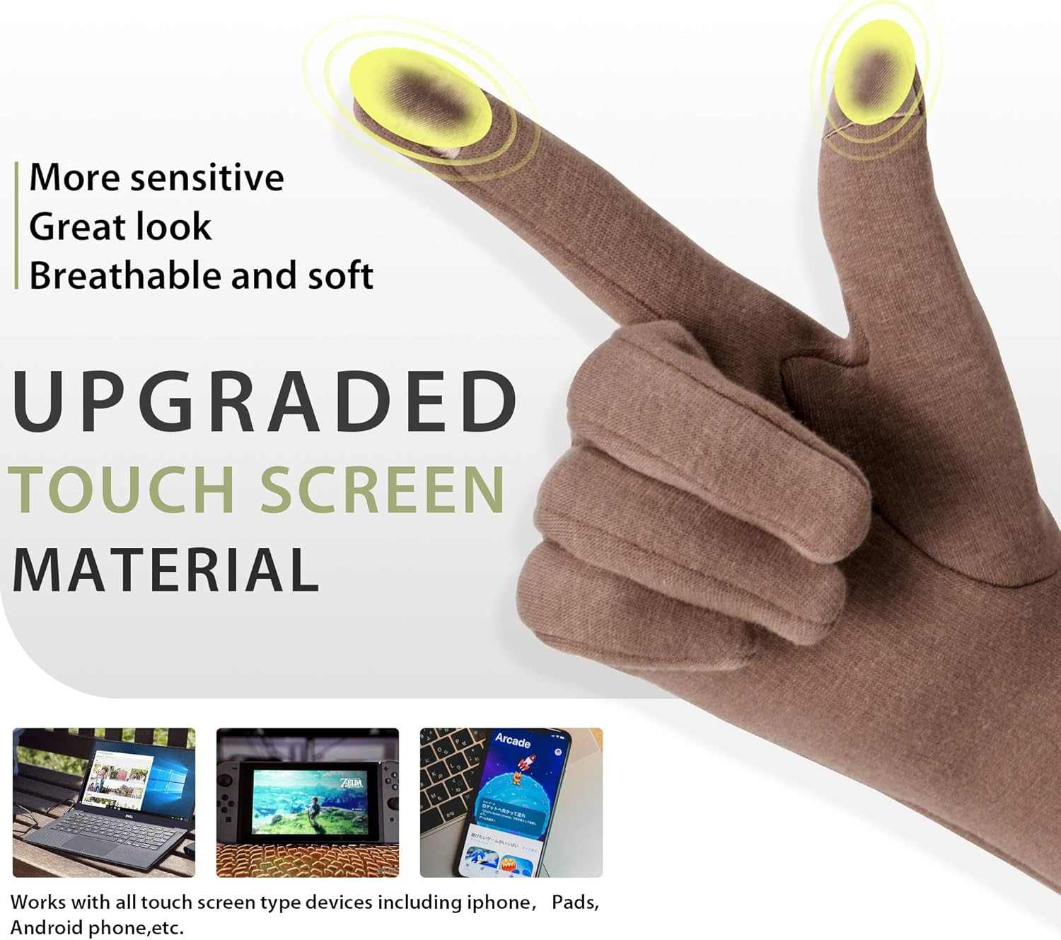 6 Pairs Womens Gloves Winter Touch Screen Texting Gloves for Women Fleece Lined Thick Warm Gloves image number 3