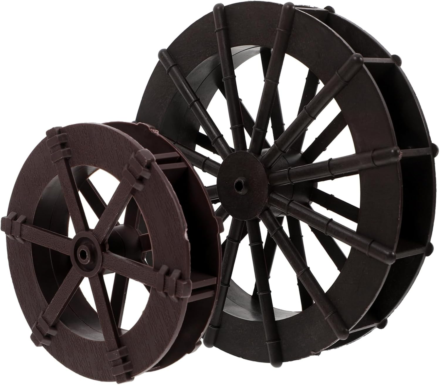 HOMOCONO 2Pcs Aquarium Windmill Water Wheel Fountain Decoration Realistic Brown Fish Tank Micro Landscape Ornament Easy to Install DIY Water Feature for Aquatic Environments image number 3