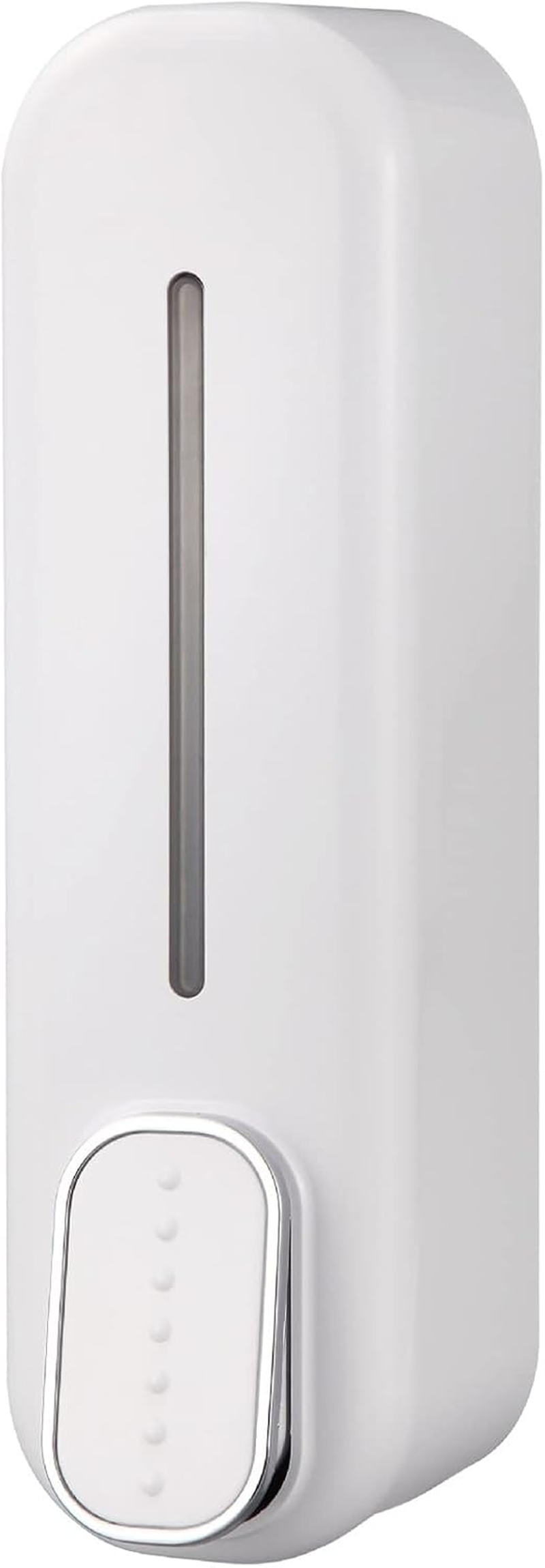 Soap Dispenser Wall Mount, 300Ml ABS Easy to Install Manual Soap Dispenser Convenient to Press Shower Gel Container with Transparent Window Design for Bathroom Hotel (White)