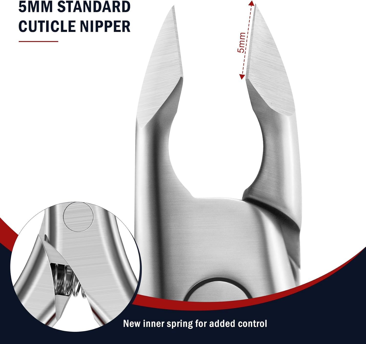 FVION Cuticle Trimmer &ndash; Professional Cuticle Nippers, Rubber Coated Handle Manicure Tools &ndash; Stainless Steel Cuticle Cutter for Nails (5Mm), Black image number 6