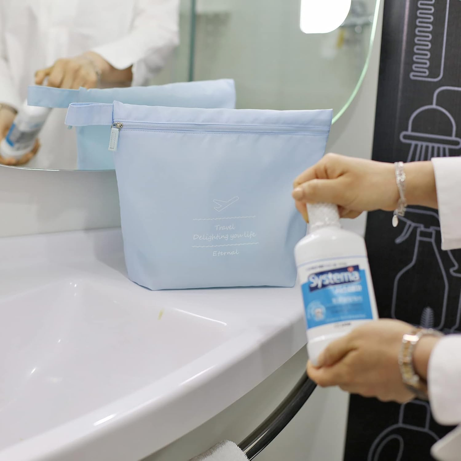 Packing Cubes 8-Pcs Travel Organizer Accessories Travel Luggage Storage Bag with Shoe Bag Toiletry Bags Andunderwear Bag,Navy Blue