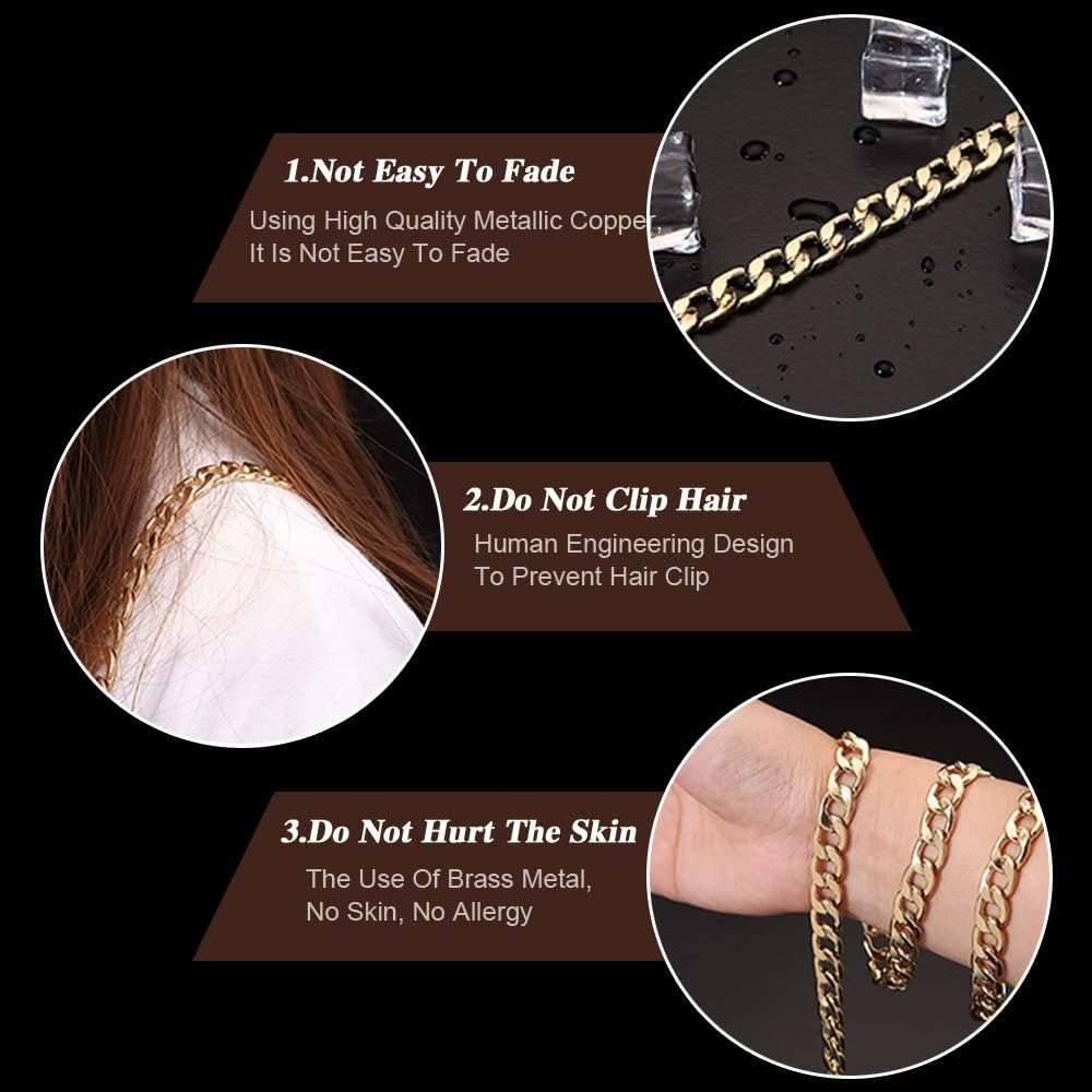 Swpeet 3Pcs Purse Chain Strap Slim Wide 7Mm for Comfortable Flat Metal Strap - Bronze image number 4