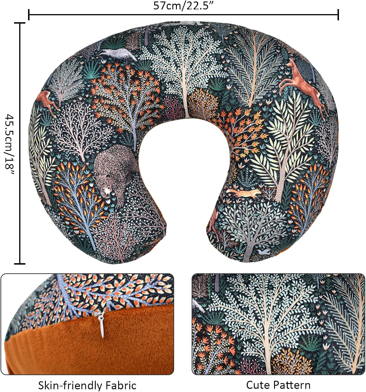 Winmany Baby Nursing Pillow Cover Newborn Removable Breastfeeding Pillowcover Cute Pattern Girls Boys Nursing Pillowcase for Breast and Bottole Feeding image number 5