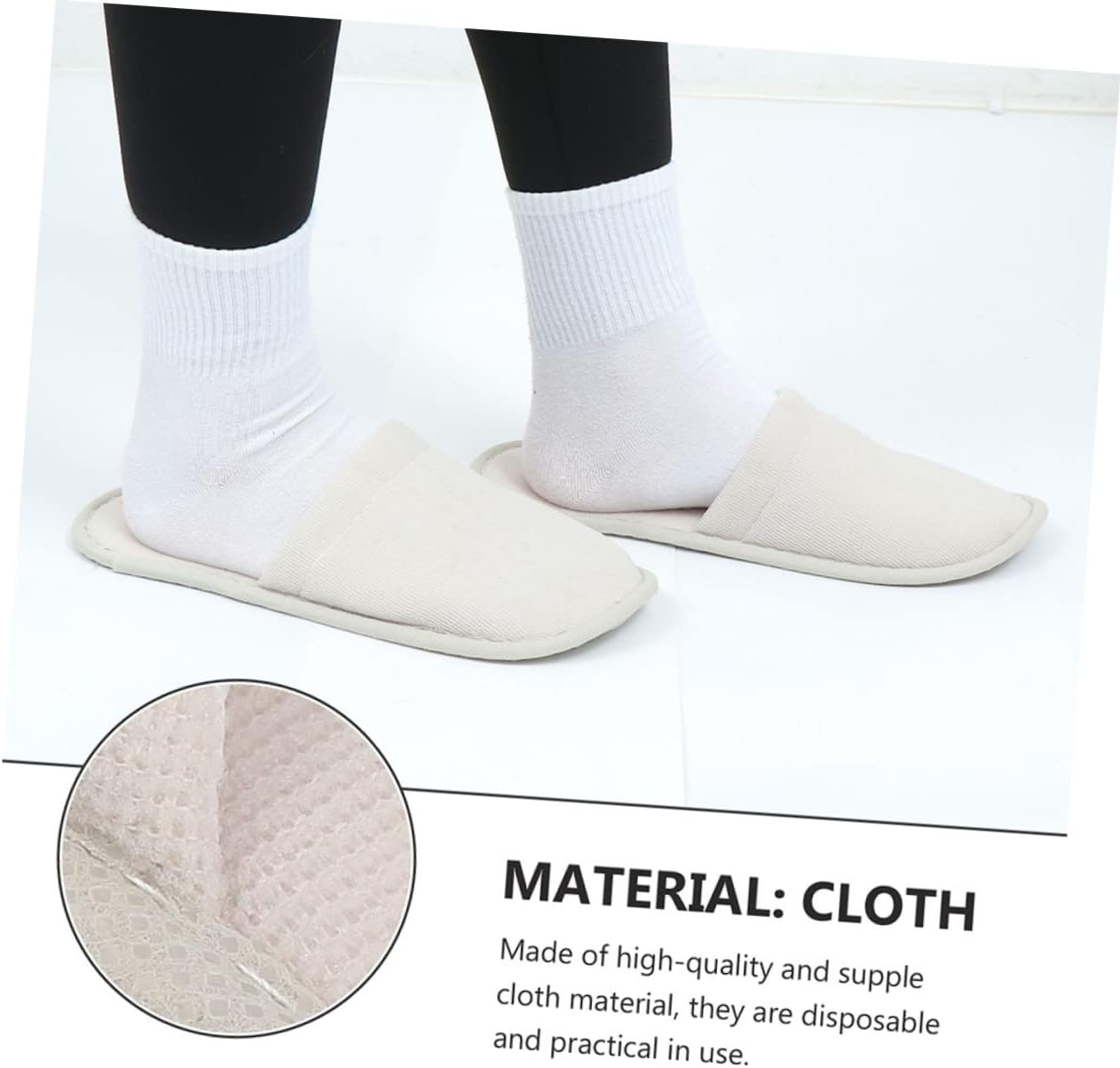 FOYTOKI Pack Anti-Slip Linen Guest Slippers Disposable Indoor Travel One-Off Comfort for Hotel Home image number 1