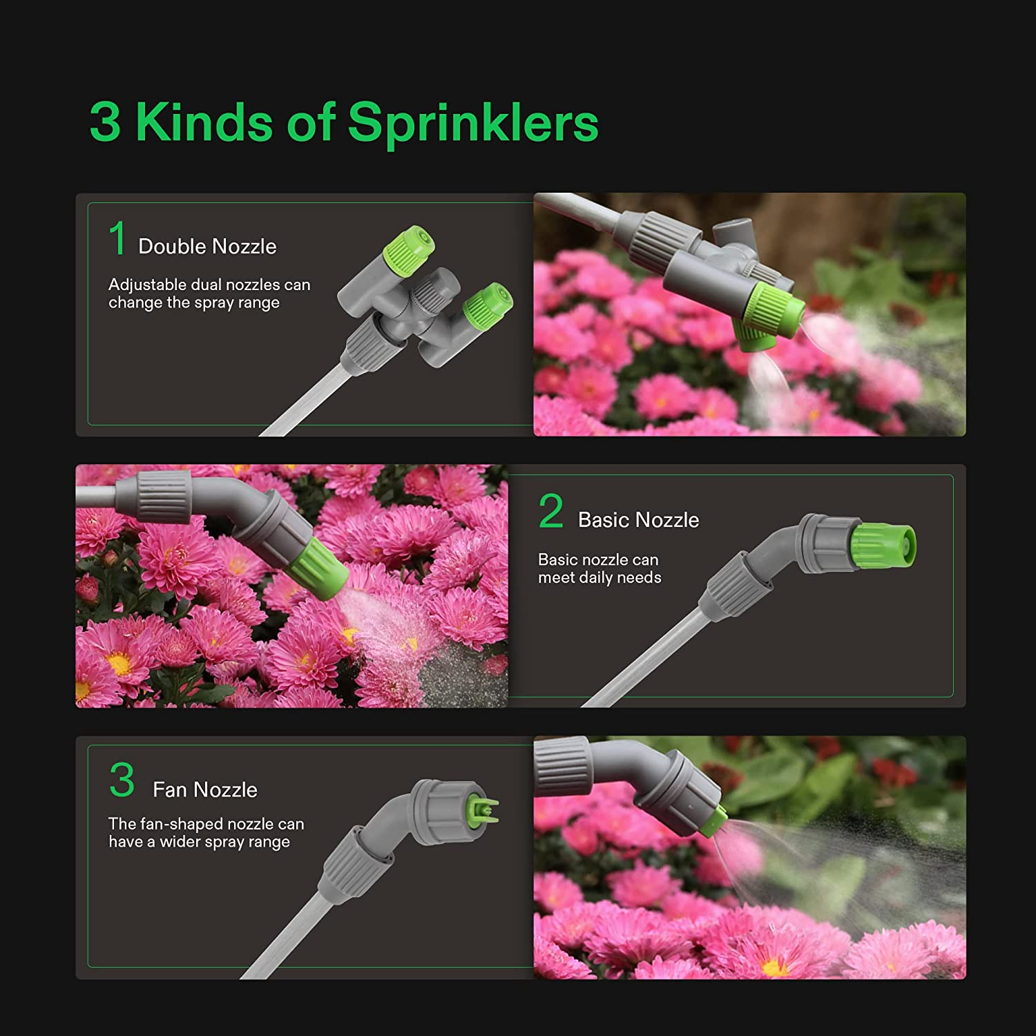 VIVOSUN 1.3 Gallon Pump Pressure Sprayer, 5L Pressurized Lawn & Garden Water Spray Bottle with 3 Water Nozzles, Adjustable Shoulder Strap, Pressure Relief Valve, for Plants and Cleaning image number 4