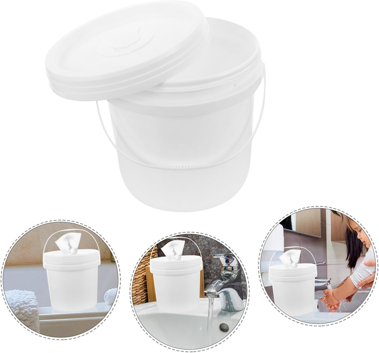 Portable Kitchen Tissue Box Holder Wipes Bucket for Bathroom Nappy Wipe Holders