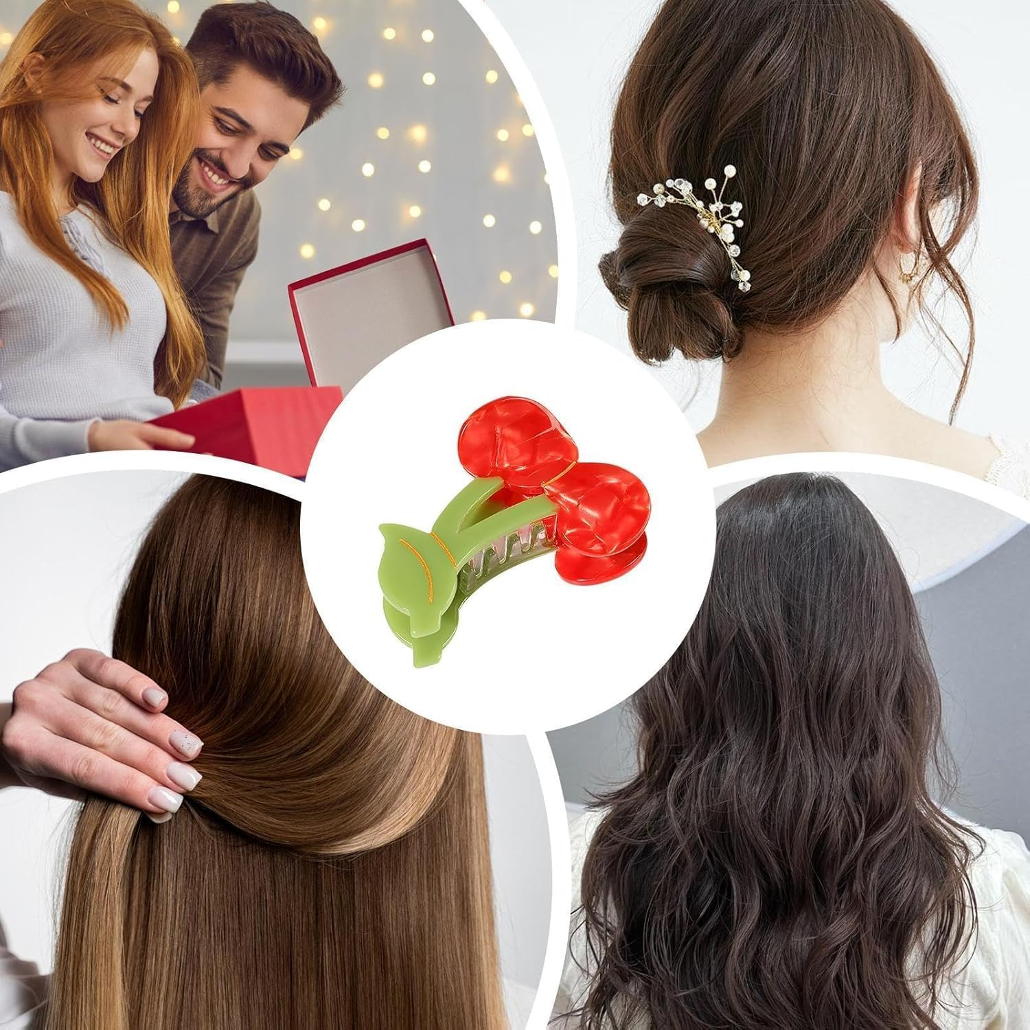 Cherry Hair Clip - Red Claw Clip Fruit Hair Clips,Cherry Hair Clips for Mother'S Day, Graduation Ceremony, Birthday Parties, Valentine'S Day image number 6