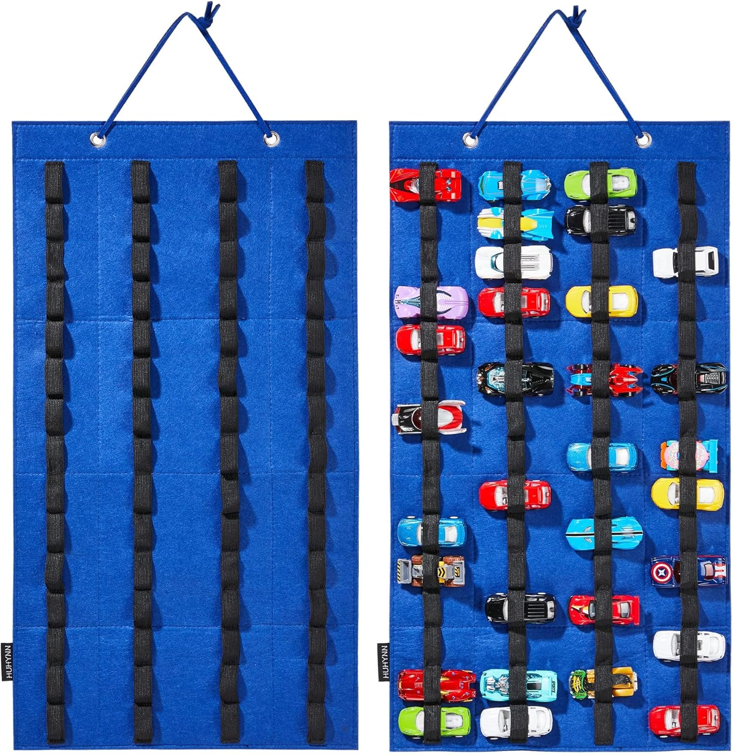 Hanging Storage Organizer for Hot Wheels, XICEN Storage Case Compatible with 60 Toy Cars, Display Case for Wheels Matchbox Cars up 60 (Without Accessories) (Black)