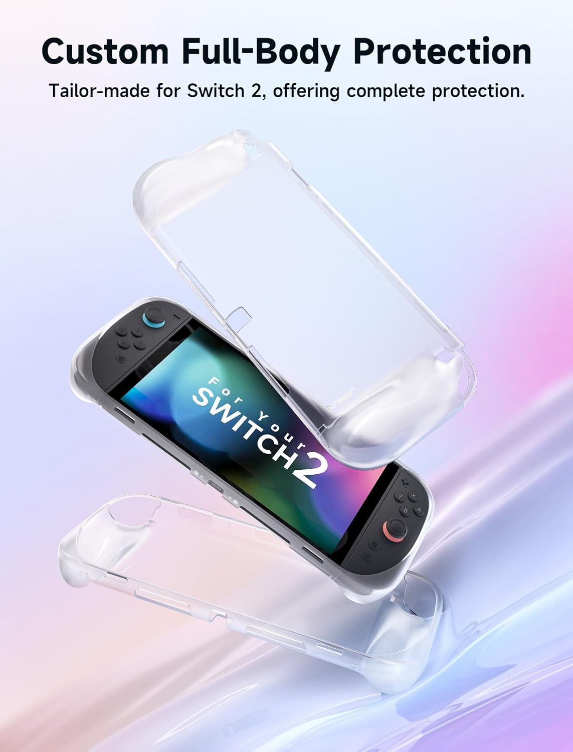 JSAUX Protective Case Designed for Nintendo Switch 2 2025, Portable Clear Cover Compatible with Switch 2 Case and Joycon Controller, Accessories with Shock-Absorption and Slim Skin Shell-Clear image number 2