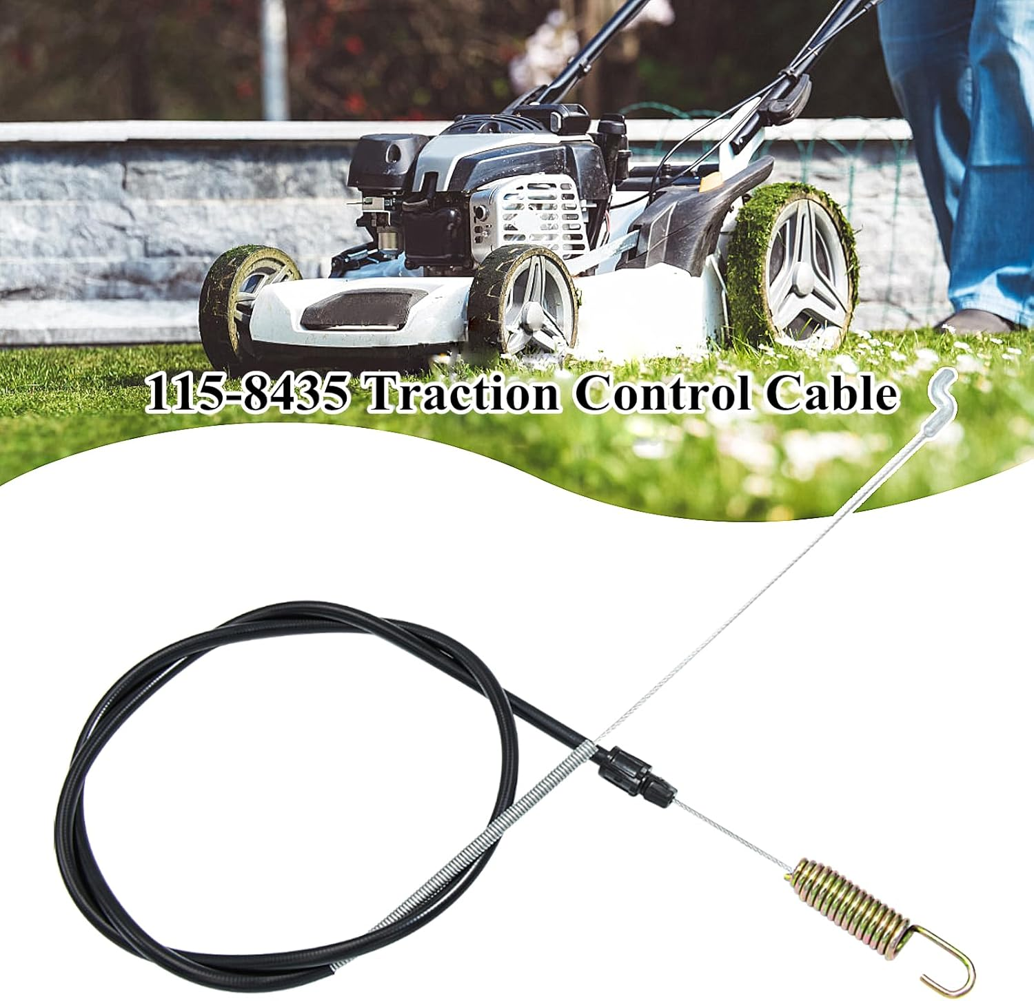 Kimsion 115-8435 Traction Cable for Toro Recycler 22'' Self-Propelled Lawn Mowers 20332, 20333, 20334, 20340, 20363, 20372, 20373, 20374, Replacement Toro 115-8435 Traction Control Cable