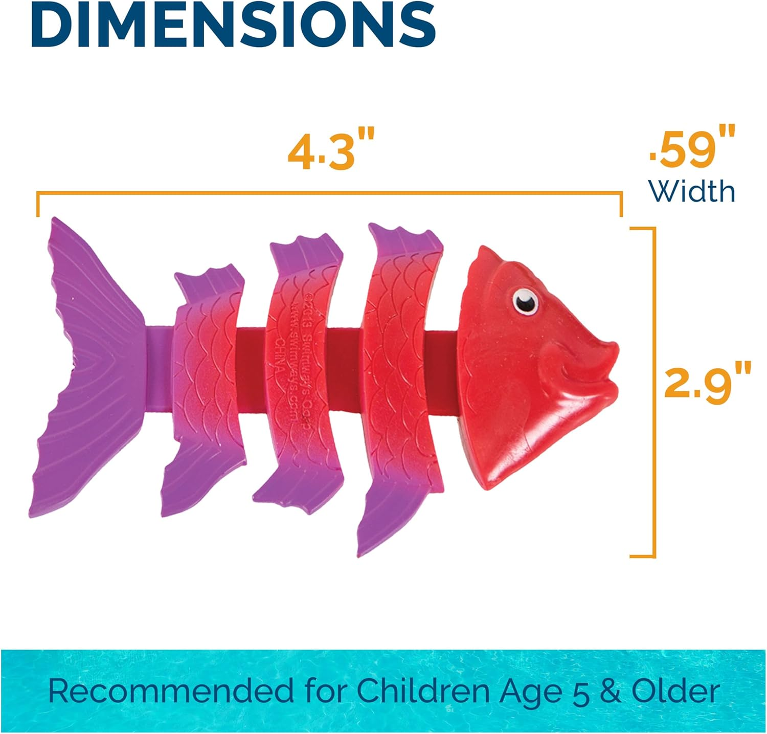 Swimways Fish Styx Pool Diving Toys - Sinking Fish-Shaped Swim Toys - Pack of 3 image number 3