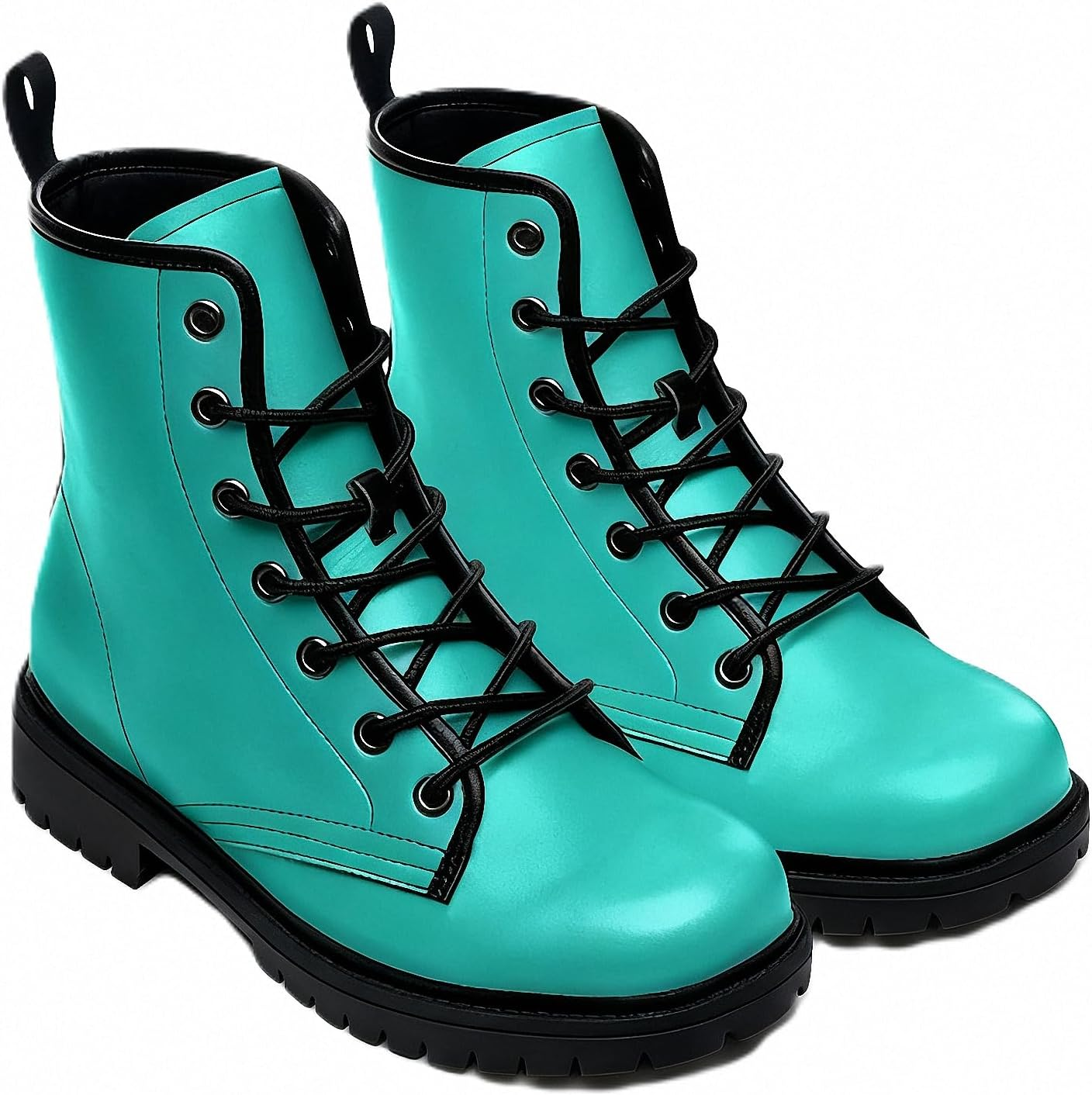 Women'S Ankle Booties with Gradient Color-Blocked Solid-Colored Floral Print Stylish Gothic Combat Boots Platform Lace-Up Leather Boots Travel Halloween Christmas Party