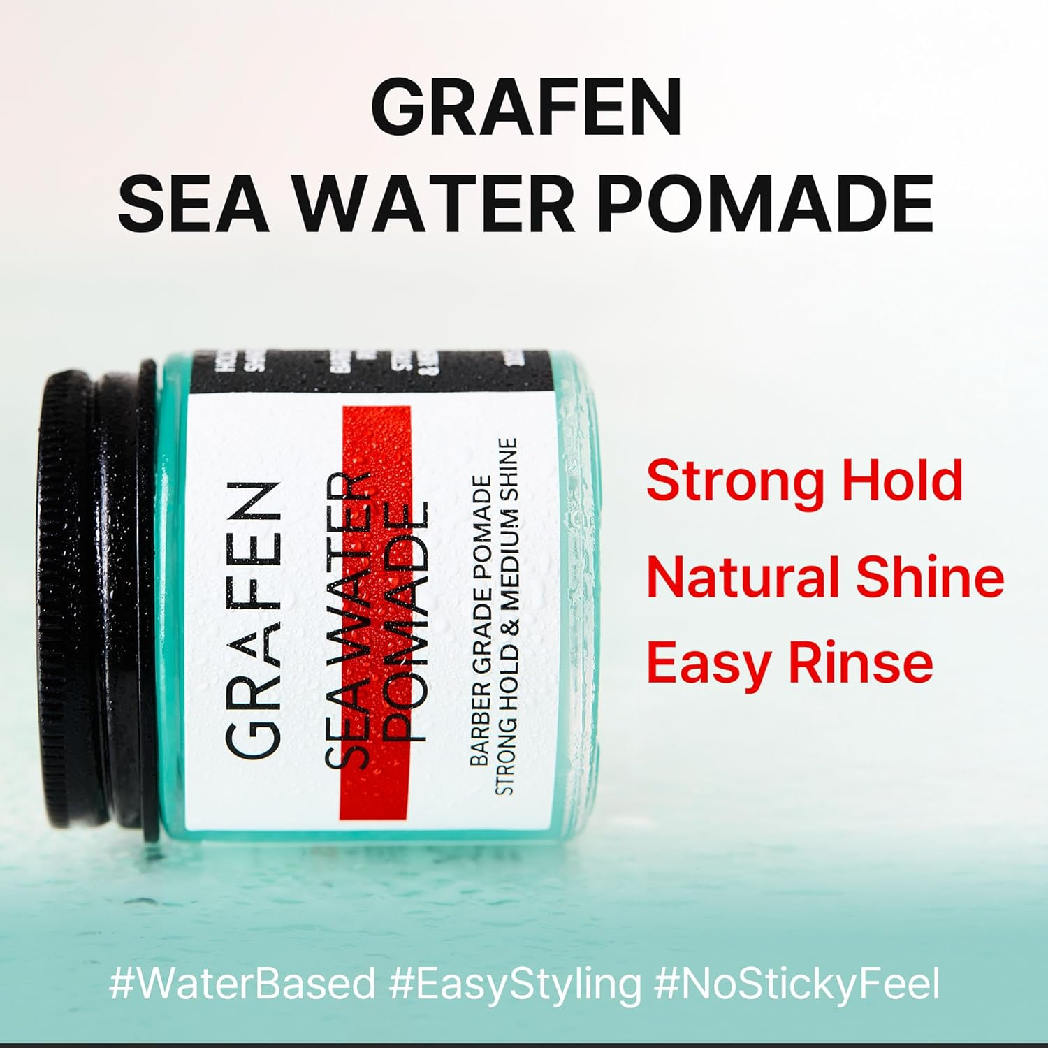 GRAFEN Sea Water Pomade Cream 3.52 Oz for Man & Boy, Strong Styling for Very Thick Hair Type, Hold Original Style by Night, Men & Boys Be Groomer, Perfume Hair Hard Wax, Scent of Sea, Strong and Firm image number 5