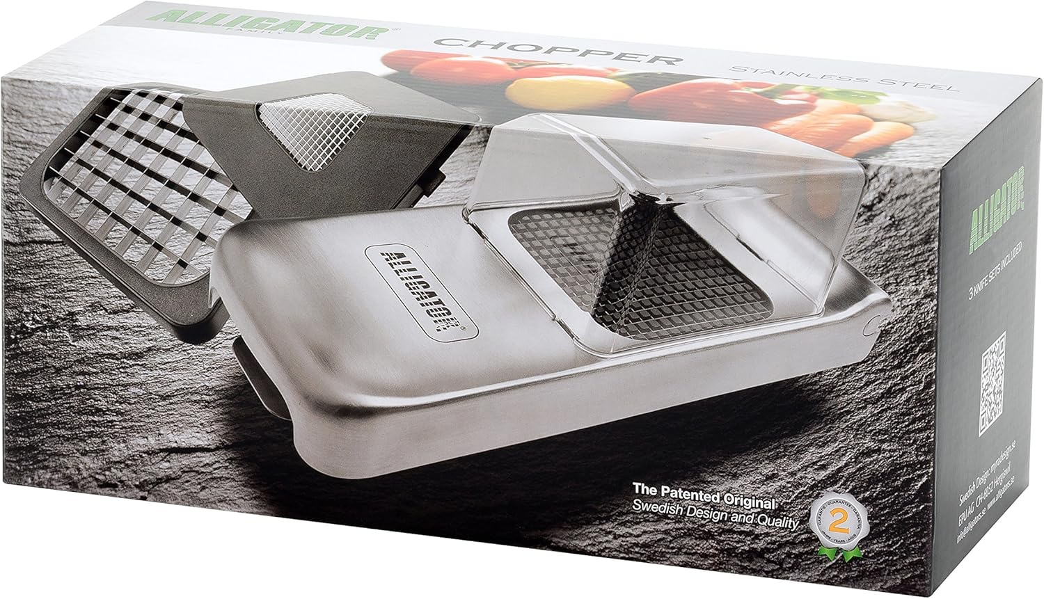 Alligator Vegetable Chopper with Container | Food, Salad, Veggie Dicer, Manual Onion Chopper Vegetable Cutter | 3 Stainless Steel Blades Included | Perfect for Kitchen Prep image number 4