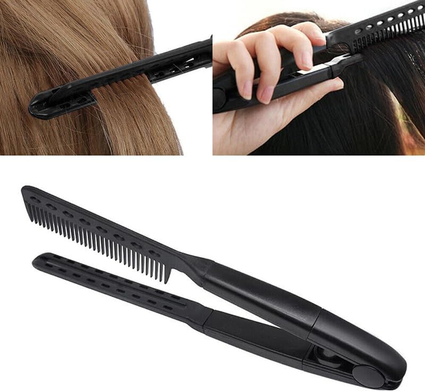 Professional Folding V Comb: Hair Straightening & Styling Brush - Salon-Grade Hairdresser Tool for Sleek & Curly Looks - Heat Resistant & Durable