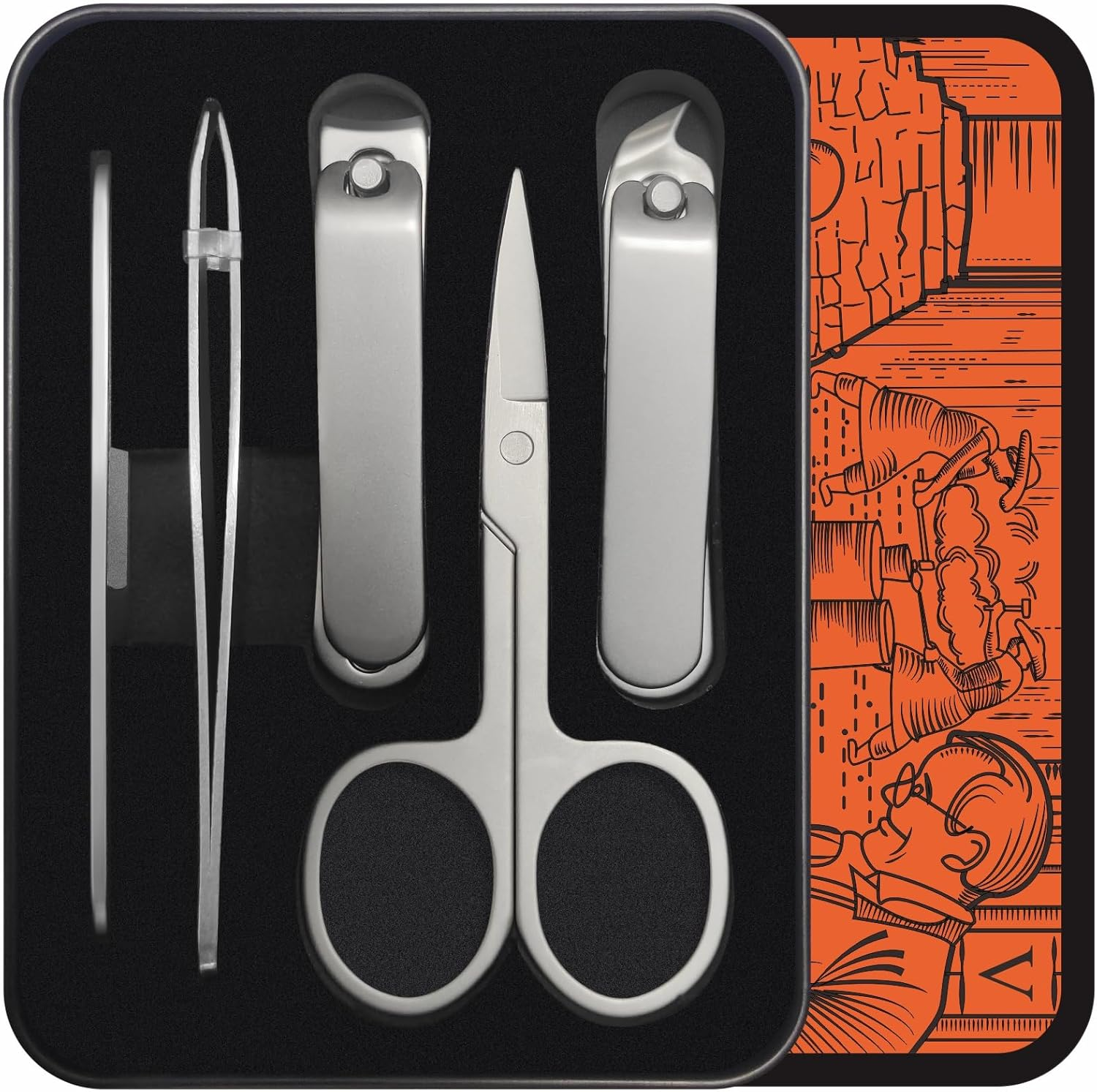 Konovo 5-Piece Nail Clippers Set，Stainless Steel Manicure Kit, Nail Grooming Travel Kit, Ail Clippers for Men, Toenail Clippers or Nail Cutter, Fingernail Clippers for Women, Manicure and Pedicure Kit image number 2