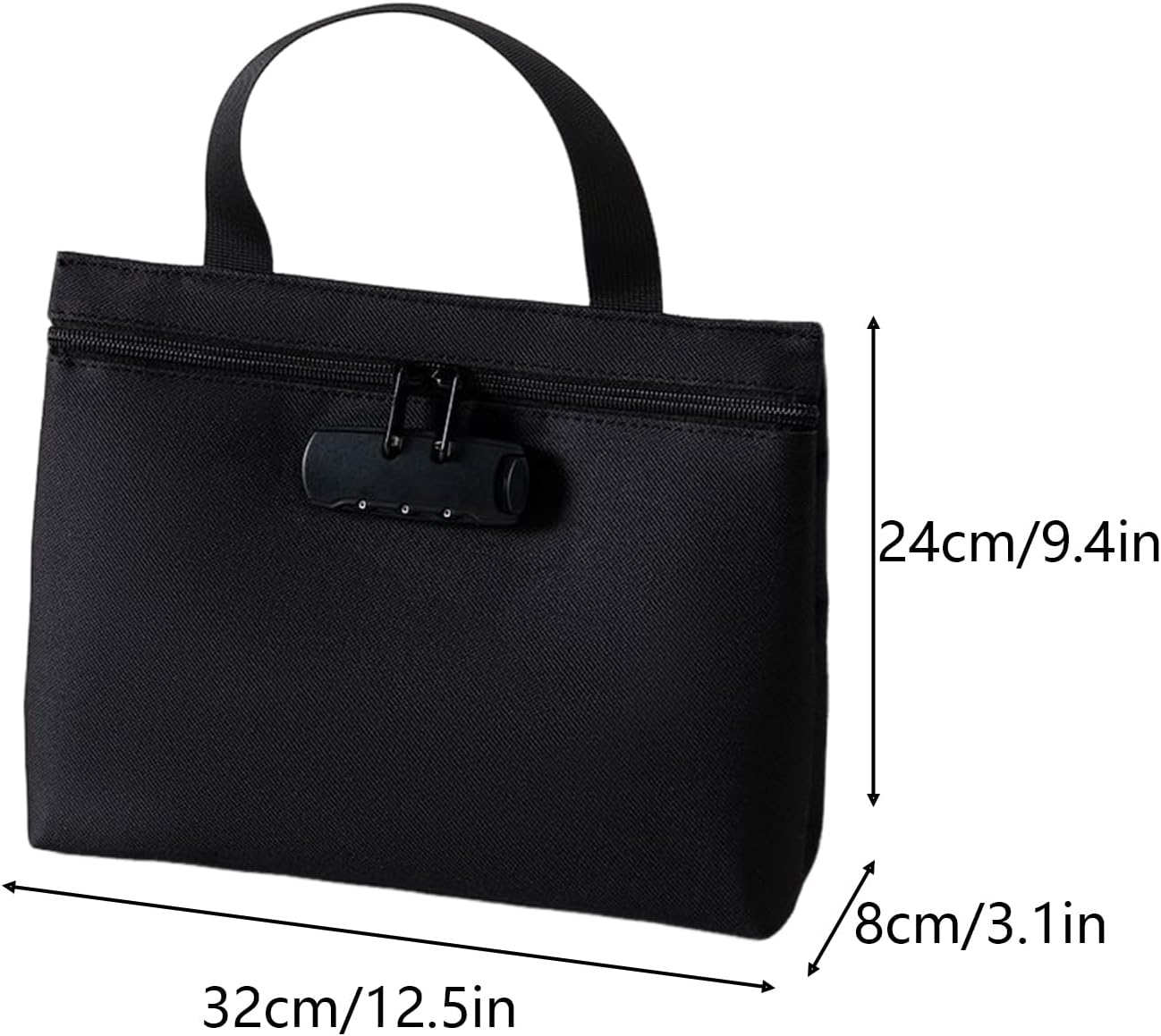 Locking Money Bag, Waterproof Zipper Organizer Pouch with Three Digit Lock, Travel Storage Case with Secure Closure, Keys Jewelry Passport Valuables, Documents Tickets 12.6X9.45X3.15 Inches - Blue image number 6