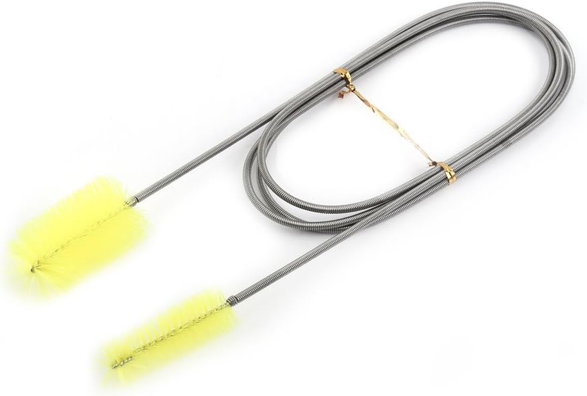 Flexible Double Tube Cleaning Brush &ndash; Aquarium Fish Tank Hose Pipe Cleaner with Spring Design, Double-Ended Cleaning Tool (3 Colours) (Transparent)