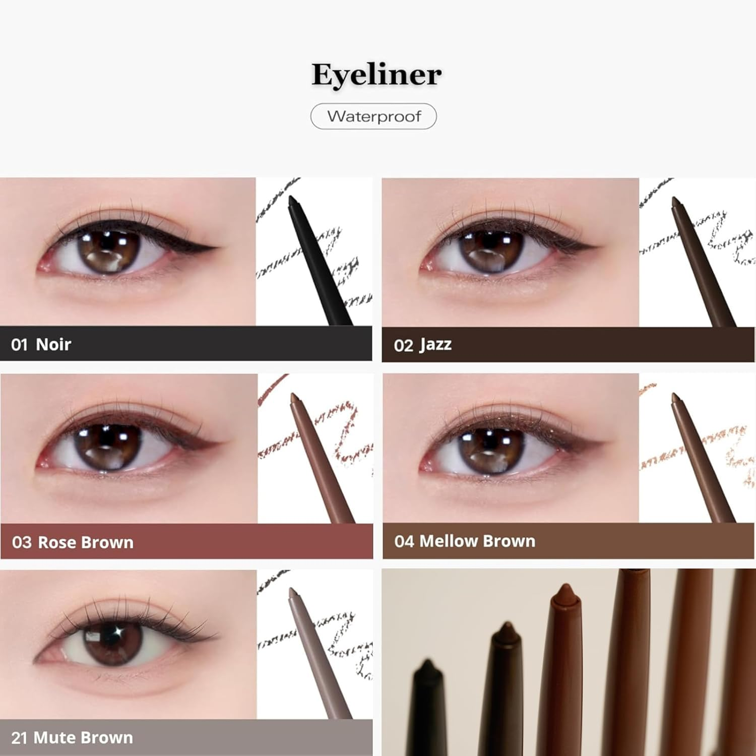 BBIA Last Auto Gel Eyeliner 17 Color &ndash; Multi-Use Longwear & Waterproof Mechanical Eye Liner Easy Drawing with Smooth Texture Smudge-Resistant Shadow & Glitter Vegan Korea Eye Makeup (04 MELLOW BROWN) image number 5