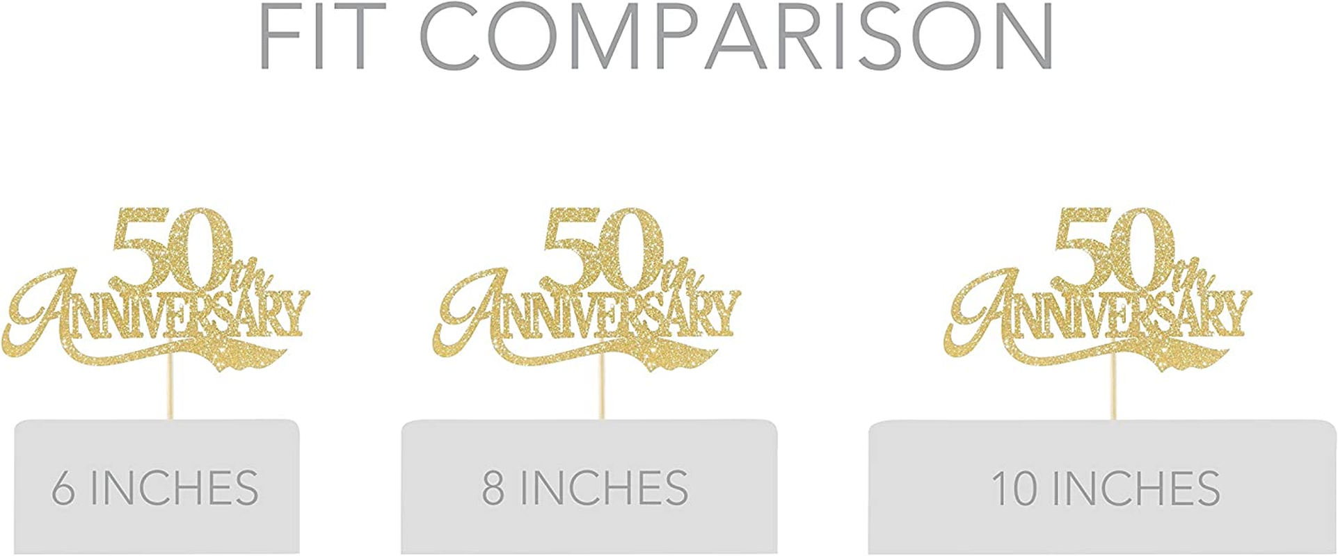 LOVENJOY 50Th Anniversary Cake Topper Gold Glitter for 50 Years Wedding Anniversary Decoration image number 4