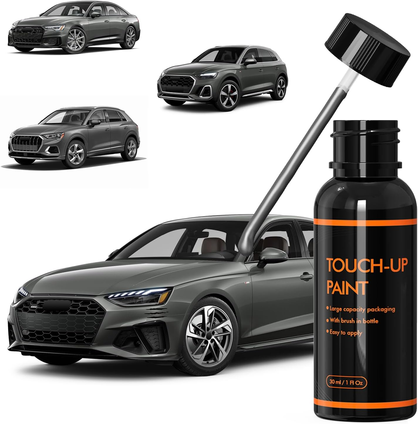 LX7G Chronos Gray Touch up Paint for Audi, DIY Car Paint Scratch Repair Kit, Automotive Paints, Quick & Easy Fix Scratch Repair for Q3/Q5/Q8/A4/A5/A6/A7 image number 3