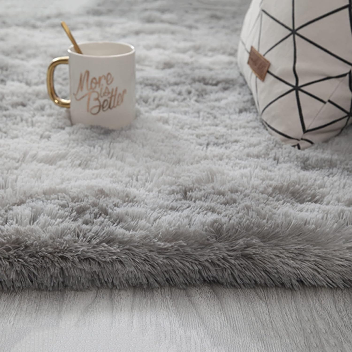 Large Area Rugs for Living Room Bedroom, Fluffy Soft Plush Carpet, Tie-Dyed Floor Gray Rug for Girls Kids Nursery Room Home Decor (White Gray, 160&times;200Cm)