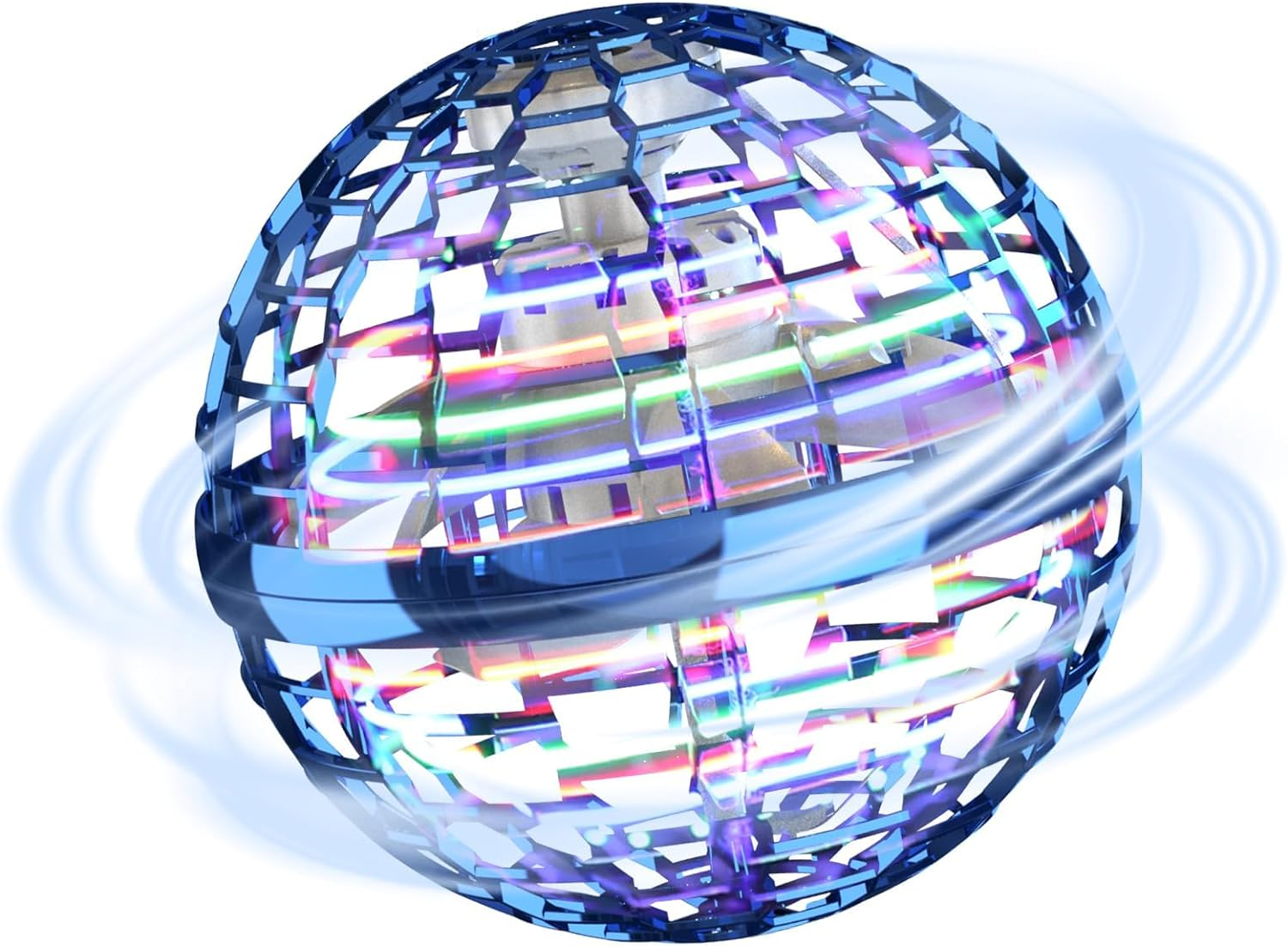 Flying Ball Toys - Magic Orb Hover Ball, Hand Controlled Flying Spinner Mini Drone, 360&deg; Rotating Floating Boomerang Ball with Built-In RGB LED Lights, Cool Flying Toy for Kids Indoor & Outdoor Fun