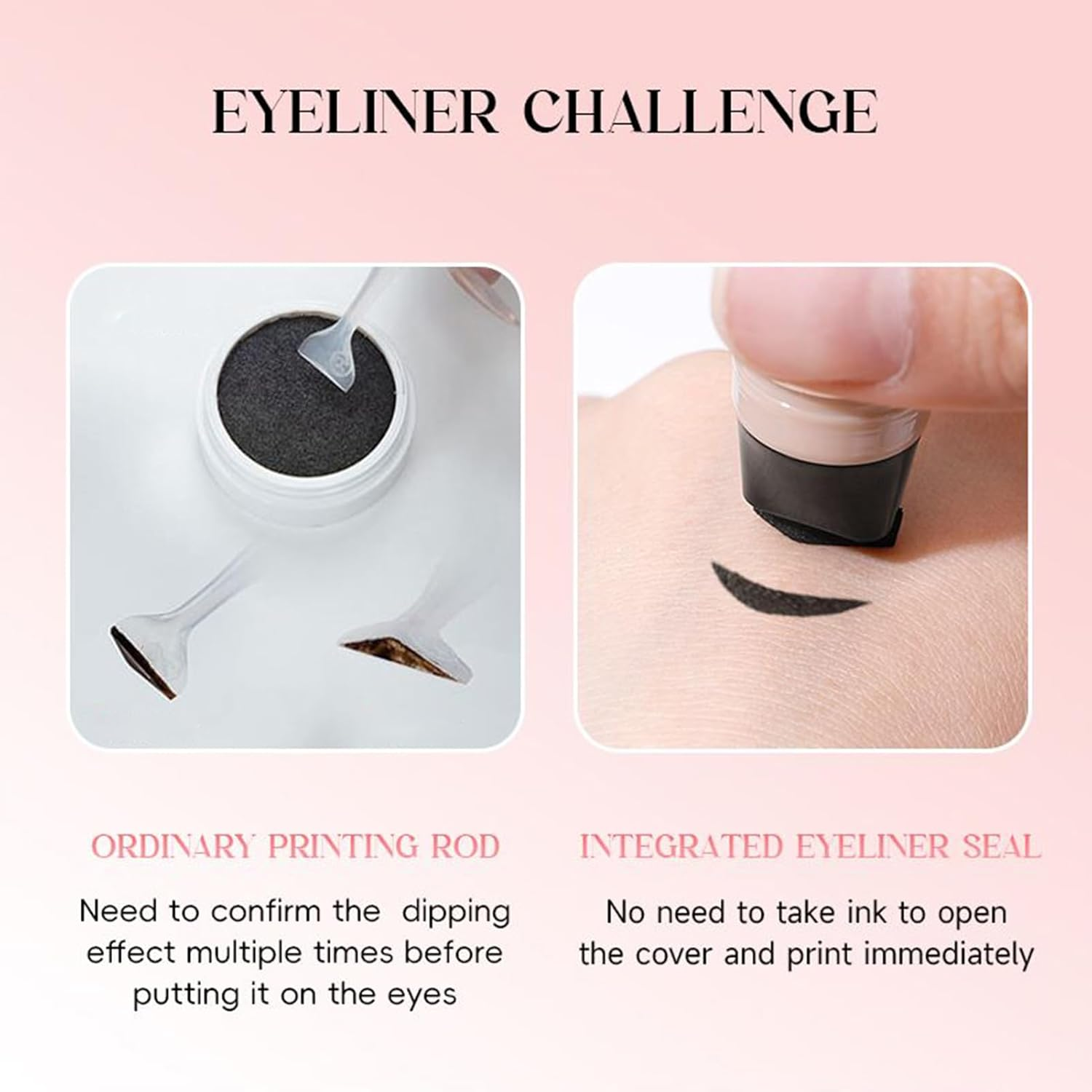 Eyeliner Stamp - Gel Eyeliner Set | New Foldable Eyelinerstamp | Double-Ended Winged Stamps | Winged Eyeliners Stamp | Liquid Eyeliners Pens| Long-Lasting Multi-Functional Pen Tool for Makeup Beauty image number 3