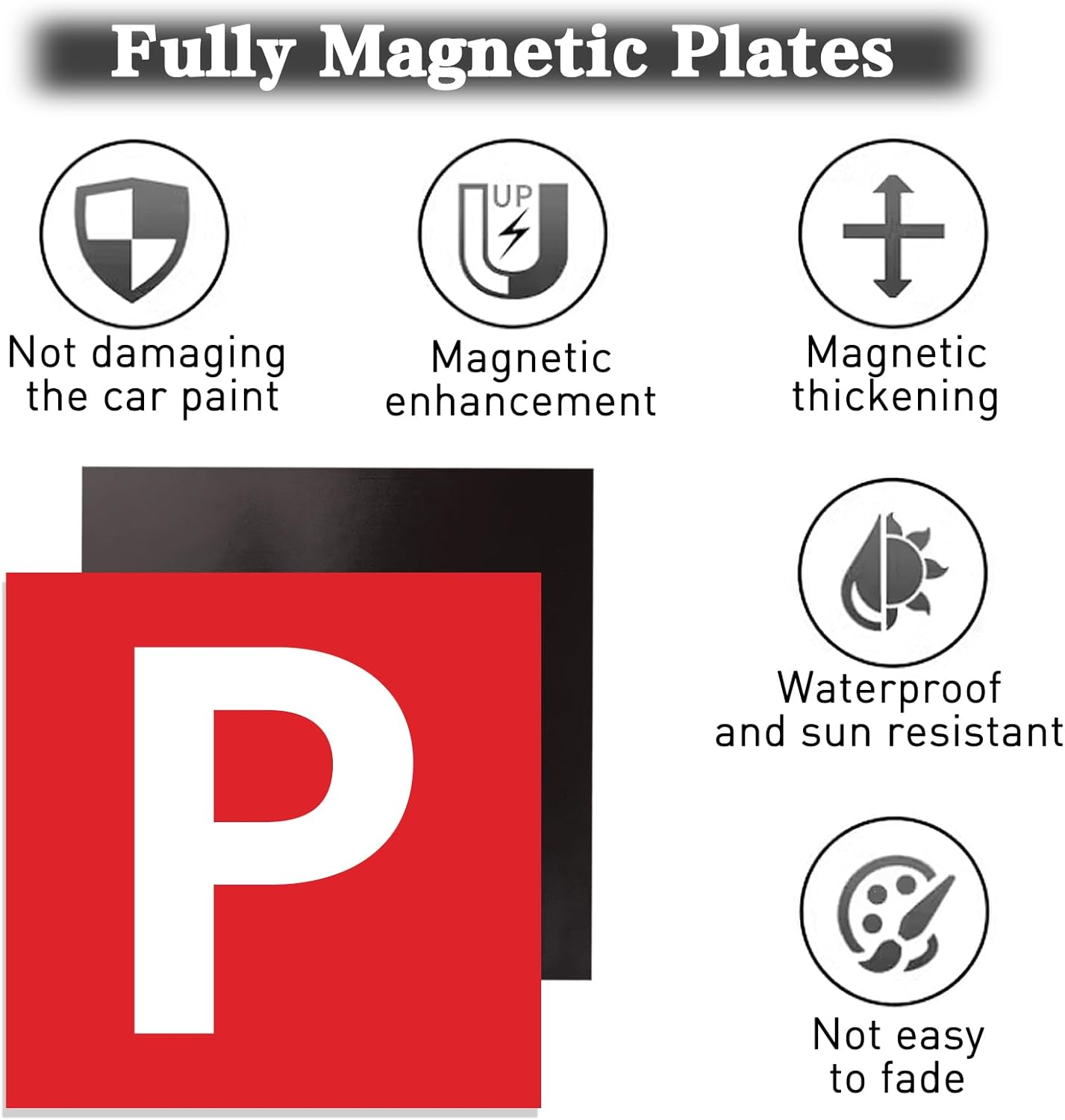 Viiotu 2 Pcs Magnetic Learner Driver Plates,Red Green P and L Plates with Magnetic for Learning Learner Driver Car Licence Australia (Red P) image number 5
