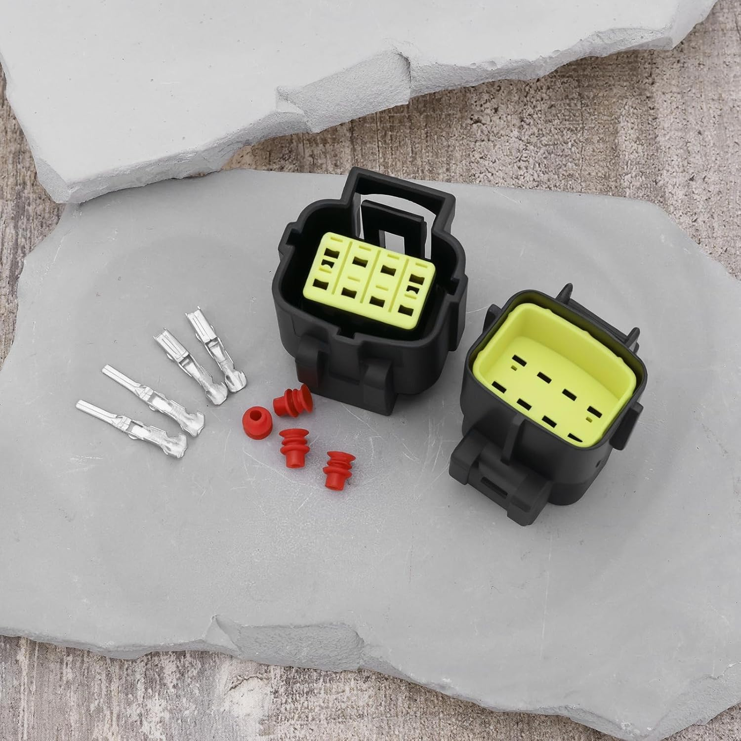 SING F LTD 2 Sets of 8 Pin Waterproof Electrical Connector Plug Kit 1.8MM AWG Connector Terminal Set for Motorcycle Scooter Car Truck Quad ATV UTV image number 2